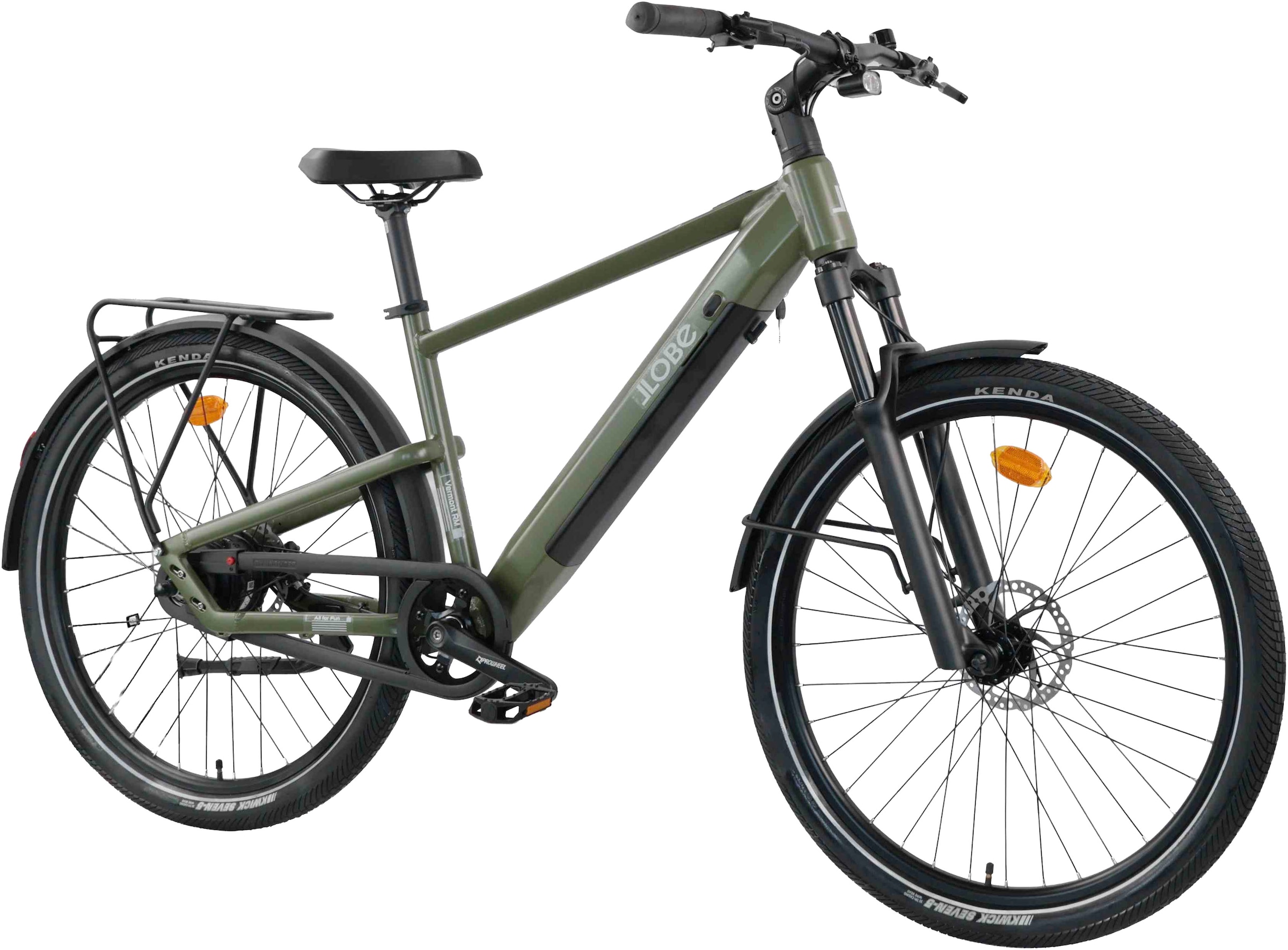 LLobe »CityVenture E-Bike 27,5" Vermont RM, grün« 2 Gang Nabenschaltung Heckmotor 250 W