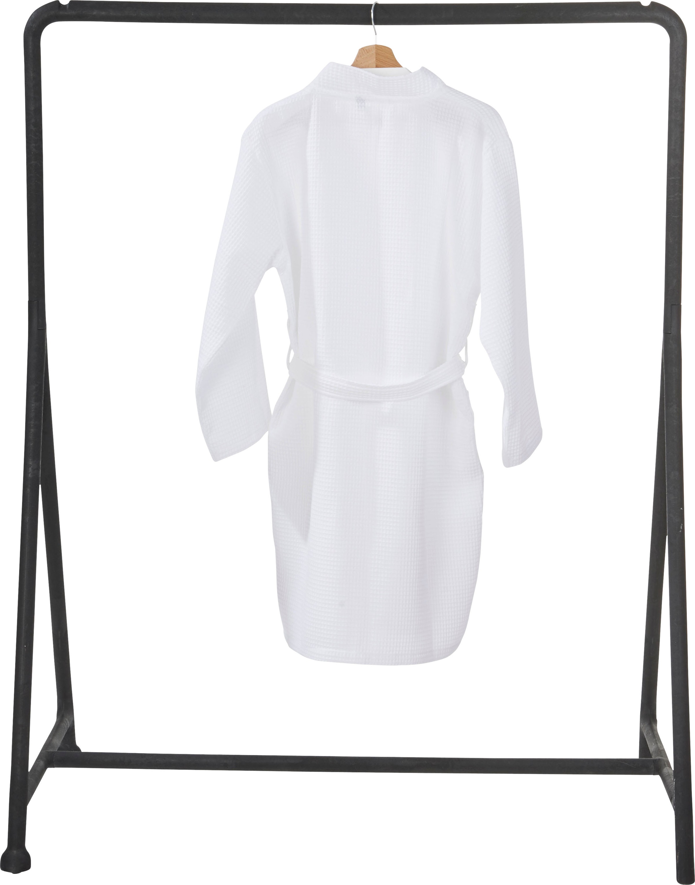 done.® Damenbademantel »MySense, ideal für Sauna & Spa, Hotelbademantel, Morgenmantel«, Waffelpiqué-Struktur, mit Schalkragen und aufgesetzten Taschen