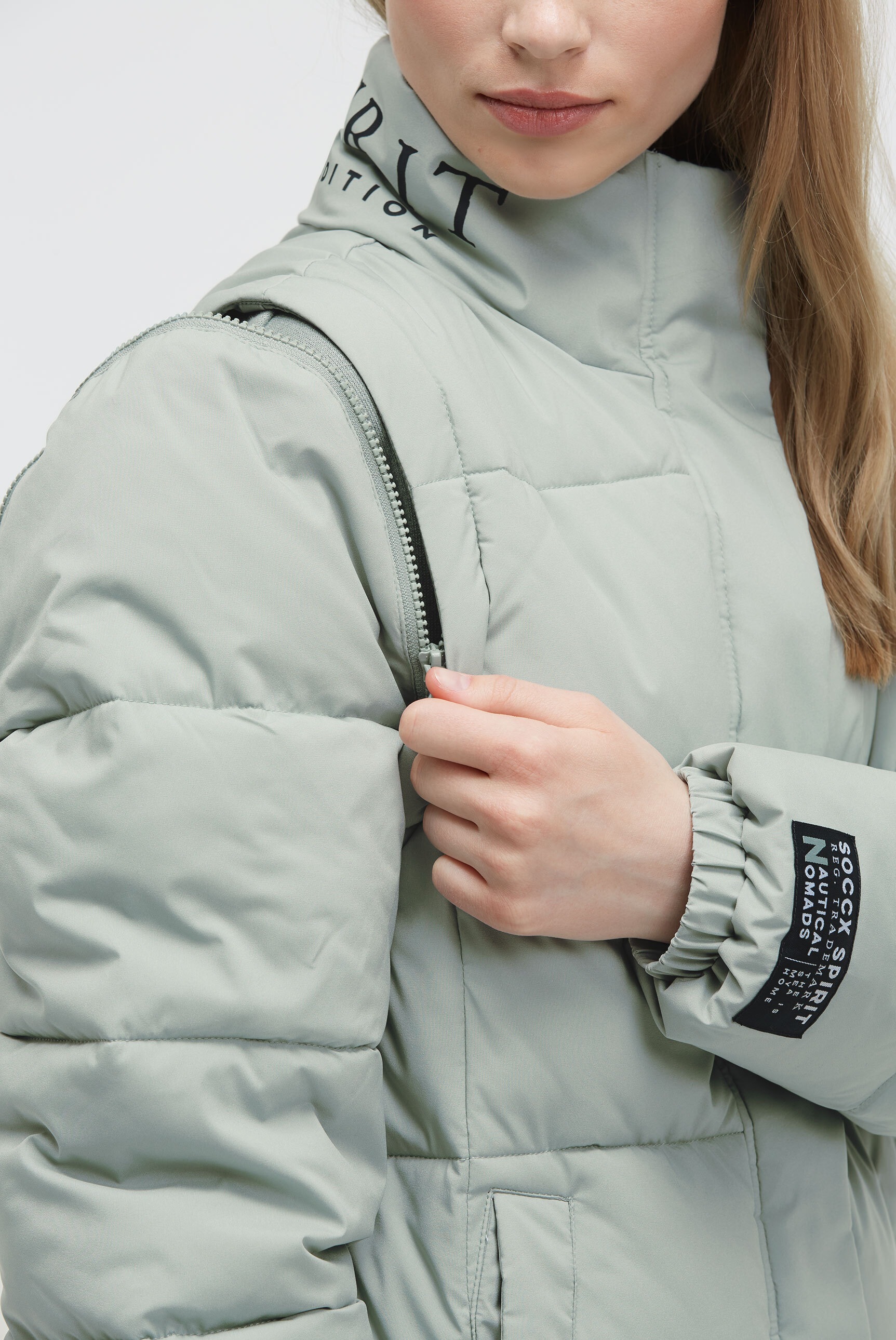 SOCCX Winterjacke ohne Kapuze mit abnehmbaren Ärmeln