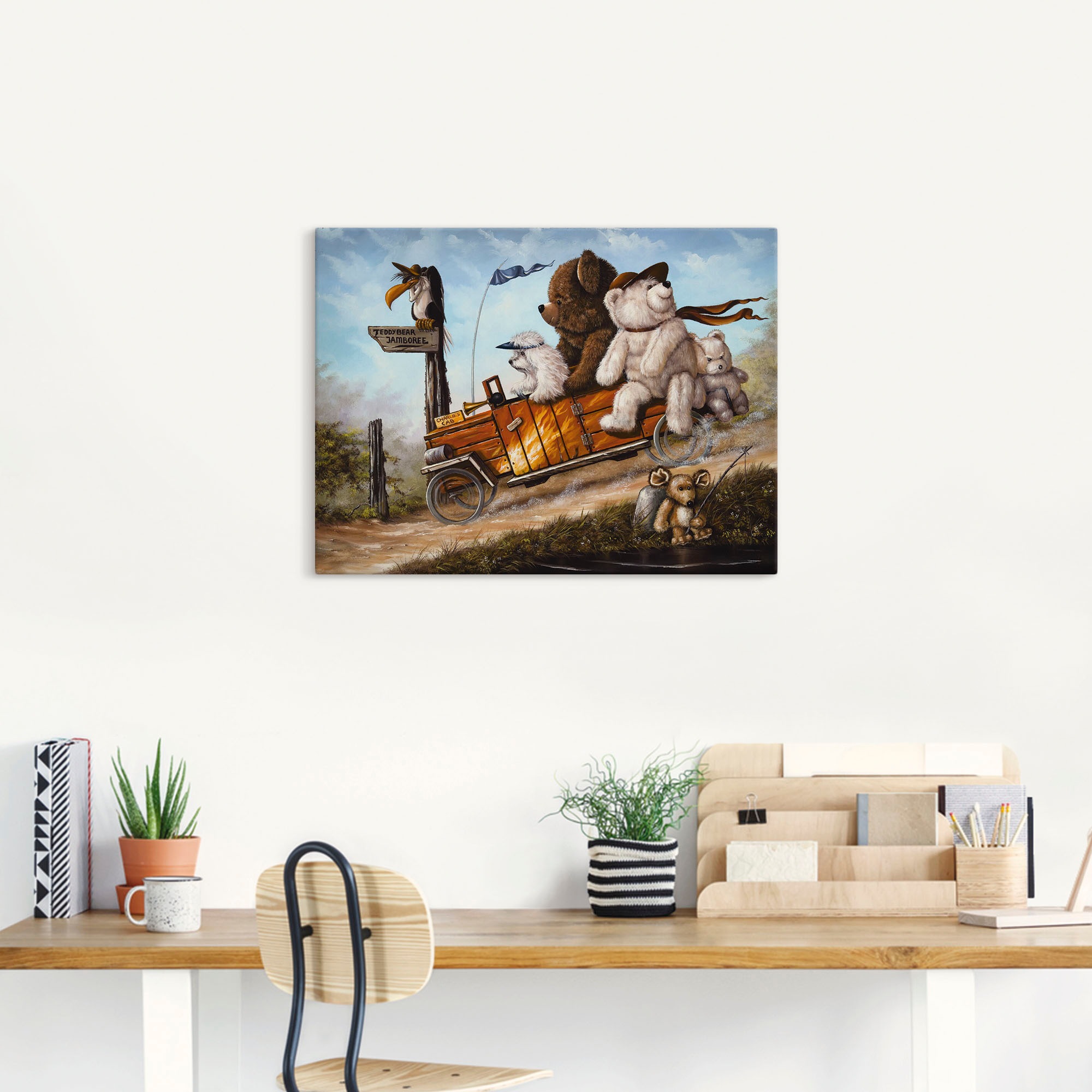 Artland Wandbild »Reisendes Kinderspielzeug«, Spielzeuge, (1 St.), als Leinwandbild, Poster in verschied. Größen