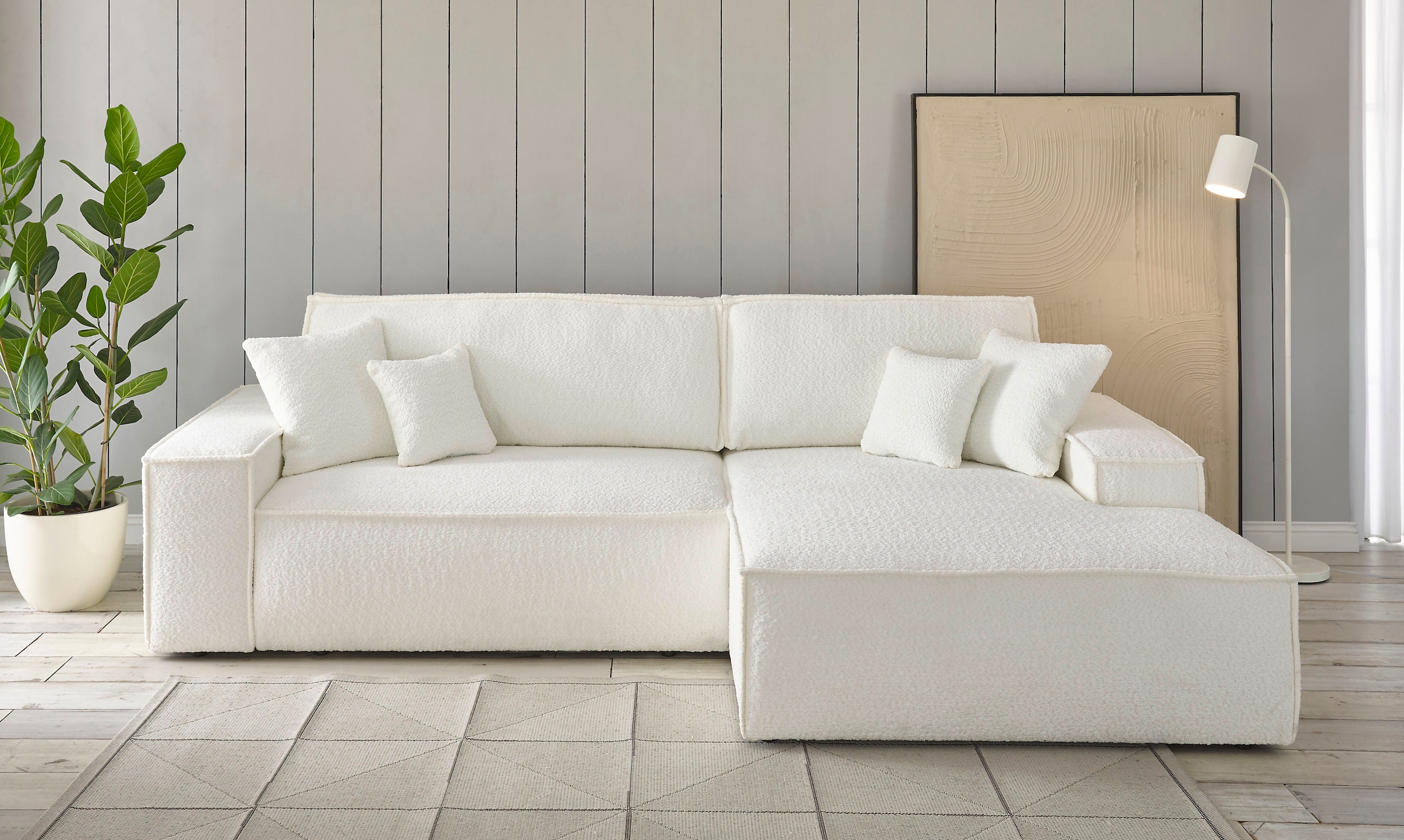 andas Ecksofa "FINNLEY Schlafsofa 267 cm, L-Form mit Schlaffunktion & Bettk günstig online kaufen