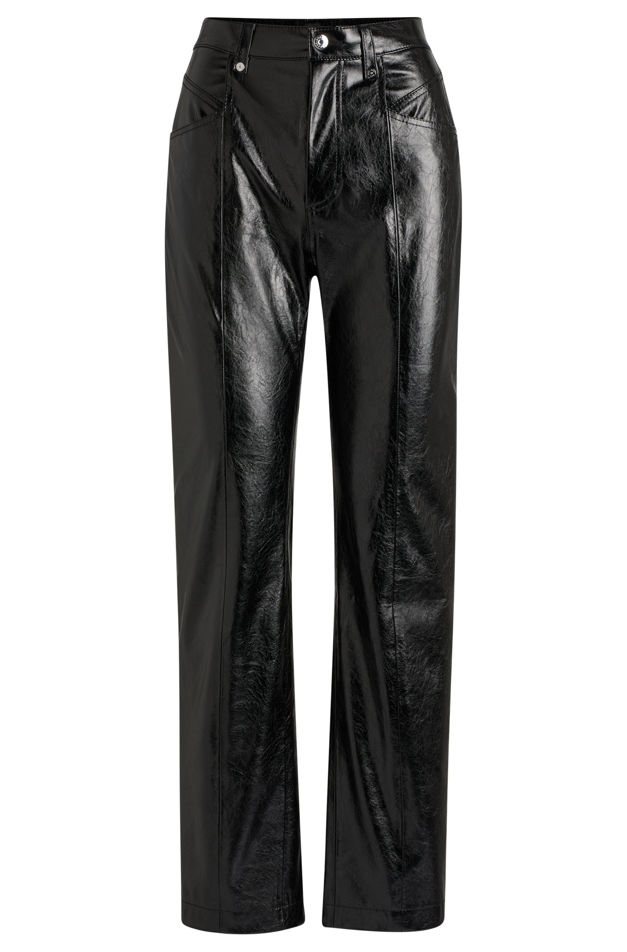 BOSS ORANGE Lederimitathose "Tadas Premium Damenmode" mit Eingrifftaschne, günstig online kaufen