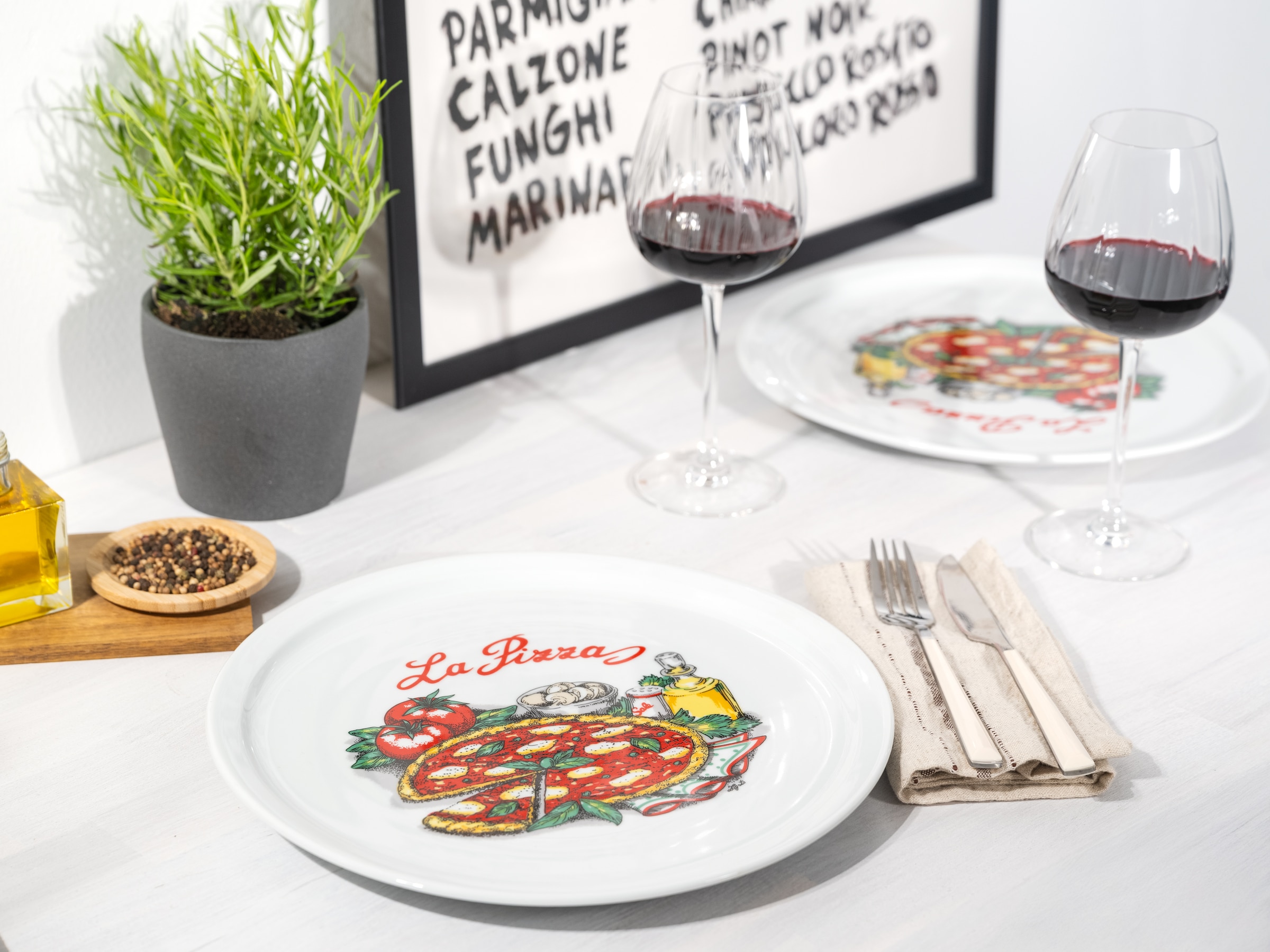 CreaTable Pizzateller »Milano La Pizza, Teller Set, 4-tlg.« Vielseitig einsetzbar, Europäische Qualität