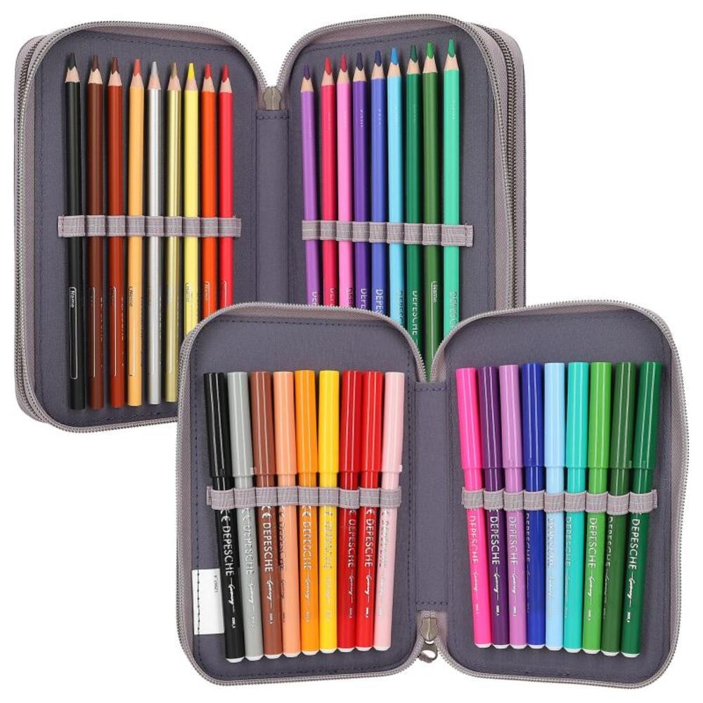 Depesche Buntstift »3-Fach Federtasche LED Seerosen Miss Melody 20 x 13 x 7,5 cm bunt«