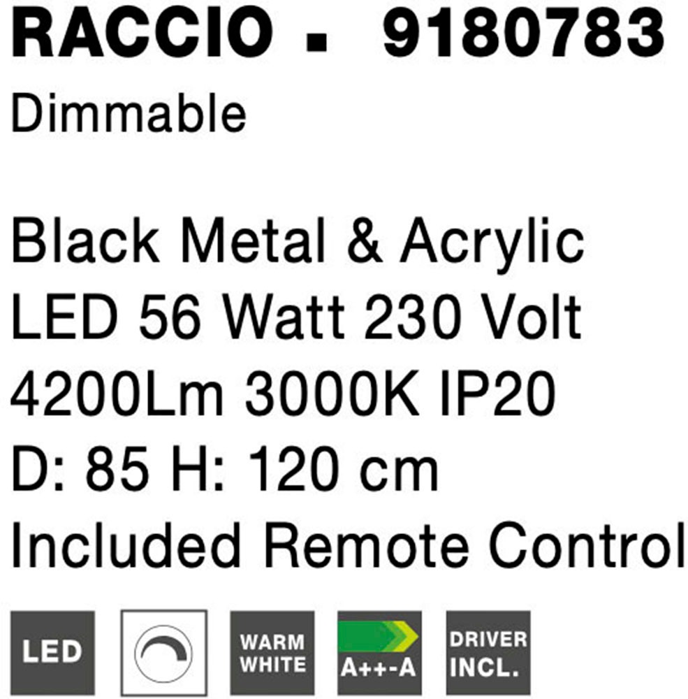 Nova Luce LED-Hängeleuchte »RACCIO«, 12 flammig, Leuchtmittel LED-Modul | LED fest integriert, Mit Leuchtmittel; Fernbedienung; Dimmbar