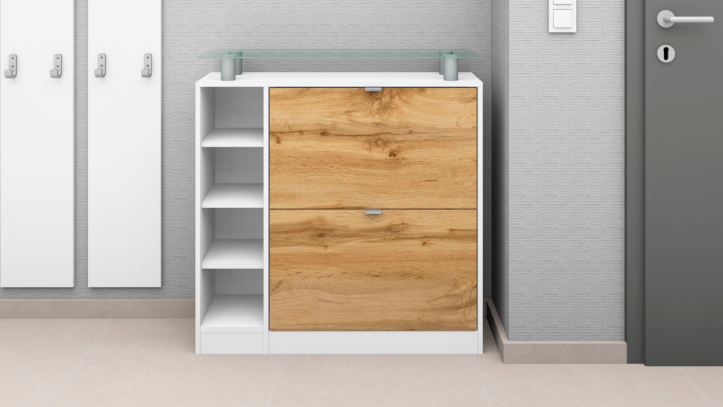 borchardt Möbel Schuhschrank "Dolly, Schuhregal, Schuhkipper mit Glasablage günstig online kaufen