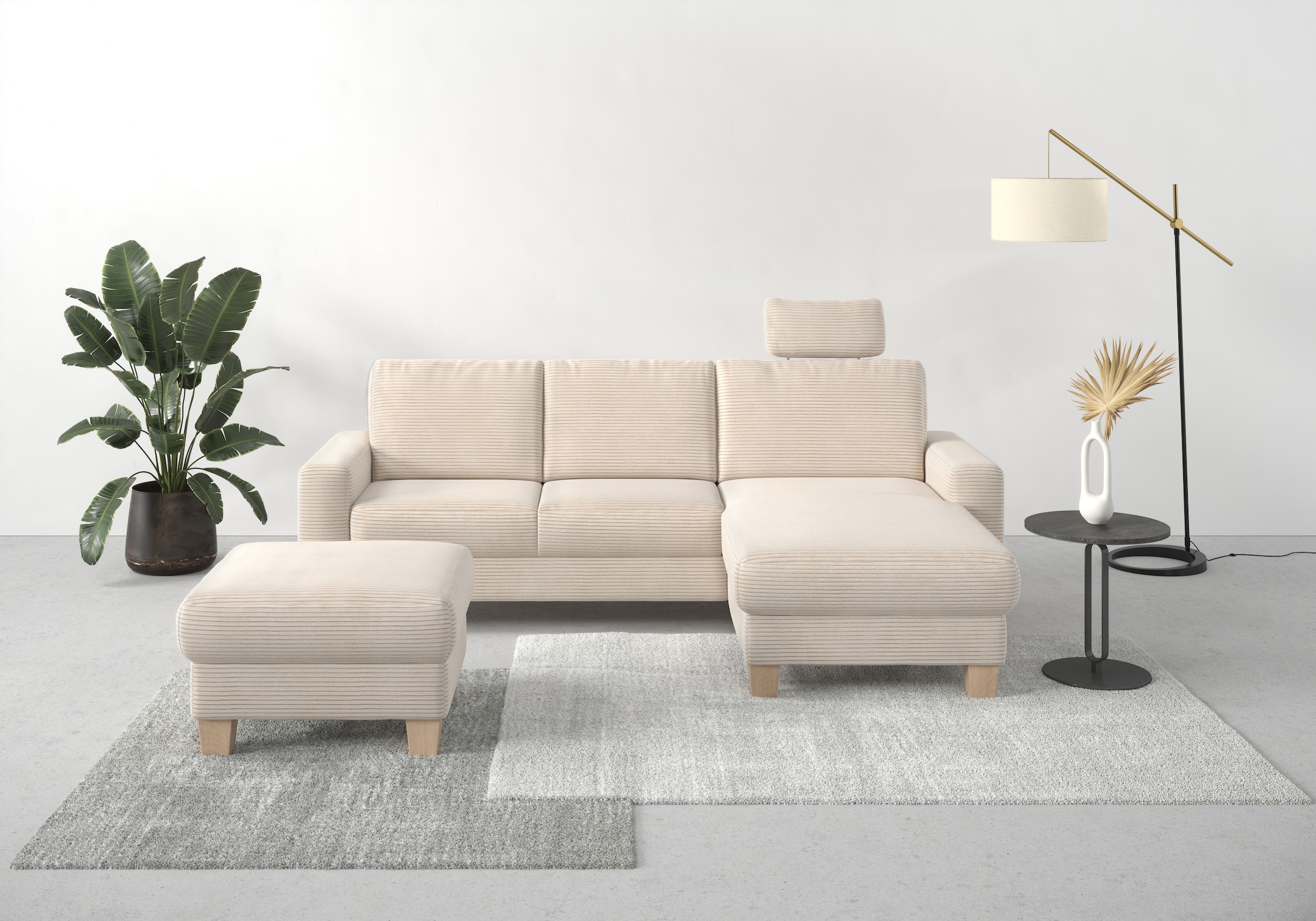 Home affaire Ecksofa "Summer L-Form", mit Recamiere, mit oder ohne Bettfunk günstig online kaufen