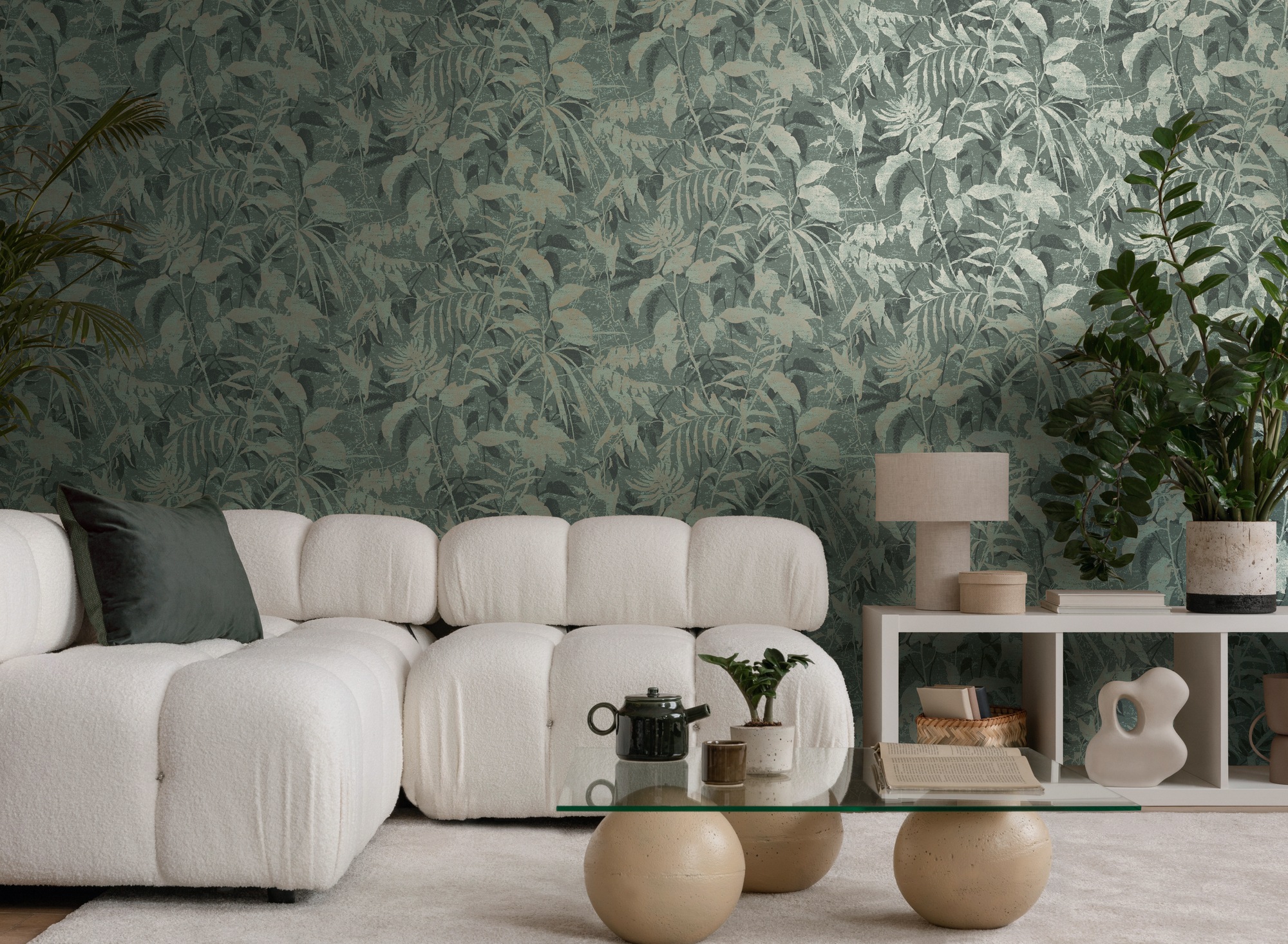 living walls Vliestapete »Botanik-Tapete Natur Blättermuster strukturiert« botanisch strukturiert