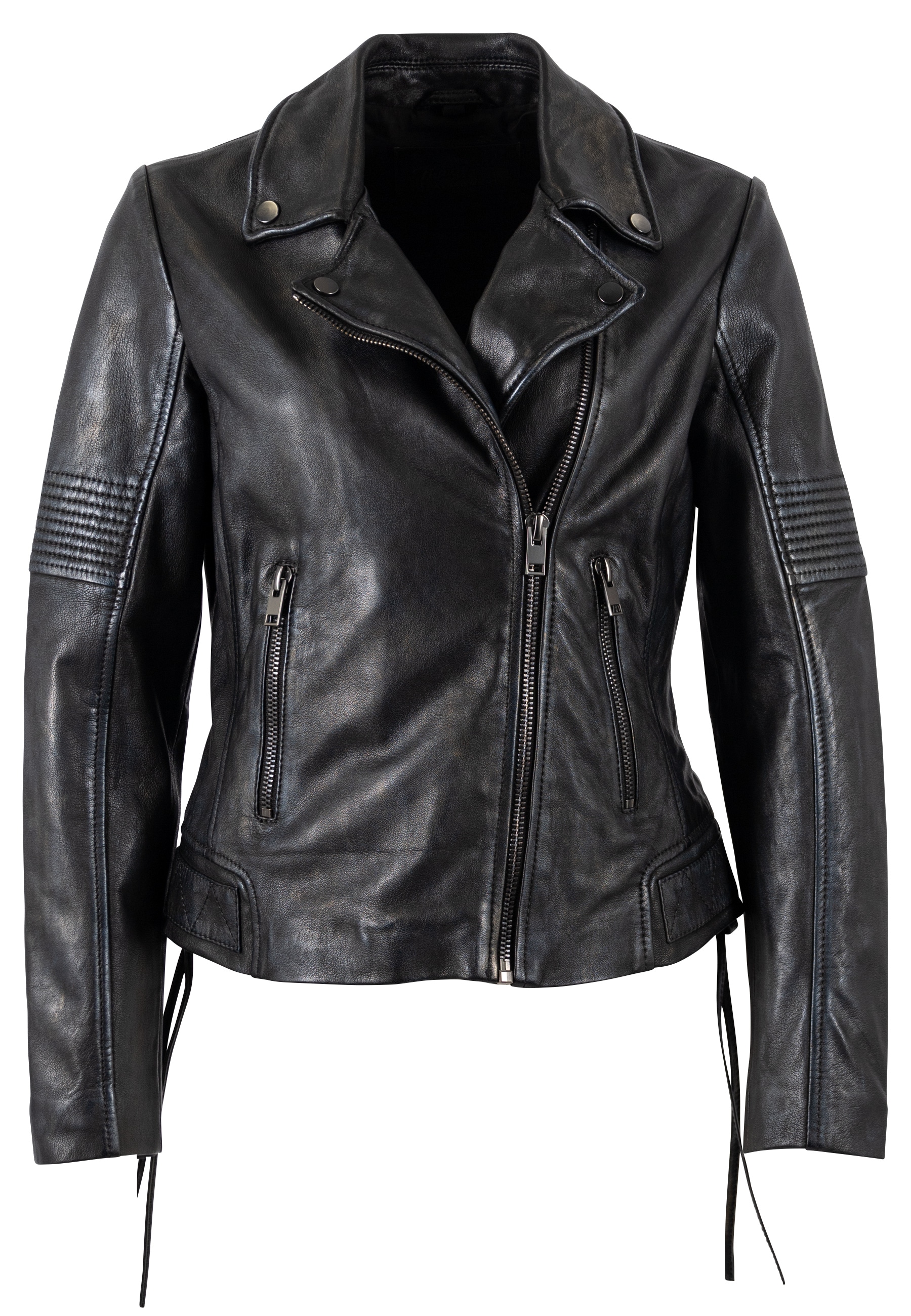Mauritius Lederjacke »MWJuna SF« mit asymmetrischem Verschluss, Slim Fit