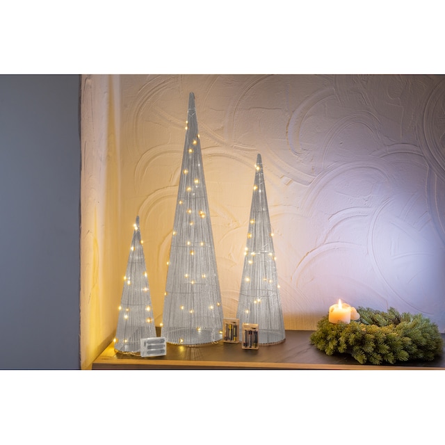 Star-Max LED Dekolicht »Pyramiden mit LED-Beleuchtung, Weihnachtsdeko, LED-Bäume«,  90 flammig-flammig, Effektvolle schimmernde Leucht Pyramiden in 3 Größen |  BAUR