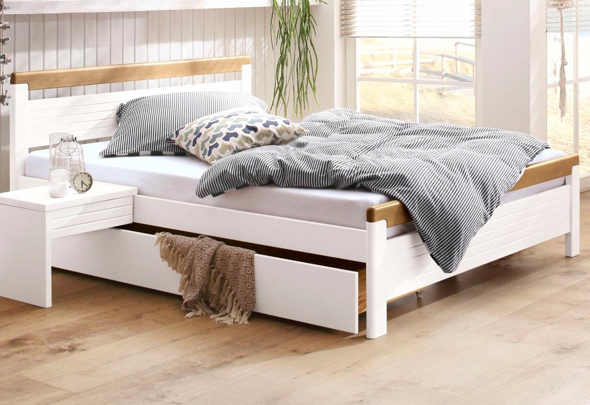 OTTO home Massivholzbett ""CAPRE" im skandinavischem Landhausstil" mit Roll günstig online kaufen