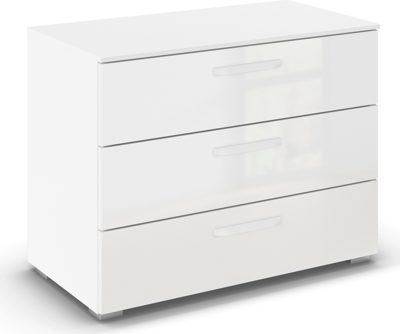 OTTO home Schubkastenkommode "Kommode Sideboard Schubladenkommode Schlafzimmerkommode OTELI" Breite 80 cm SOFT-CLOSE-FUNKTION, elegante Dekor- oder Hochglanzfront, mit 3 geräumigen Schubladen für viel Stauraum MADE IN GERMANY