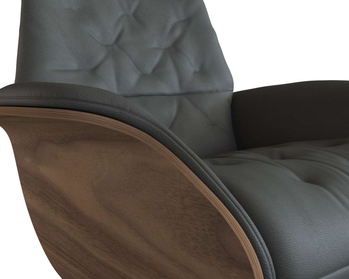 FLEXLUX Relaxsessel »Volden elektrischer Funktionsessel«, Größe M, Rücken & Fußteil elektrisch, Akku, Arml. Walnuss, Fuß schwarz