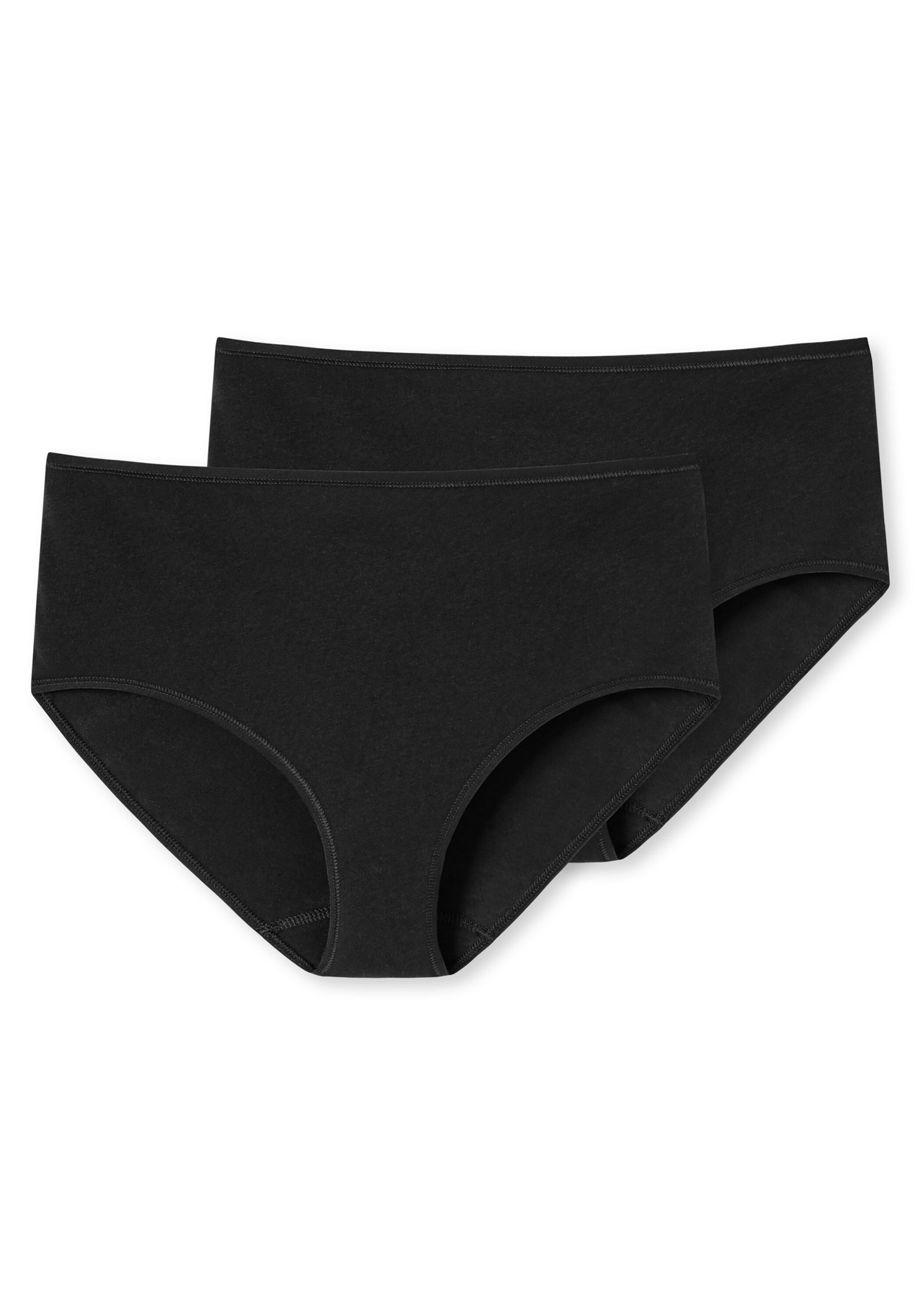 SCHIESSER Damen Slip "Slip 2er Pack", Gr. L, schwarz, Obermaterial: 95% Baumwolle CO. 5% Elasthan EL., Unterhosen