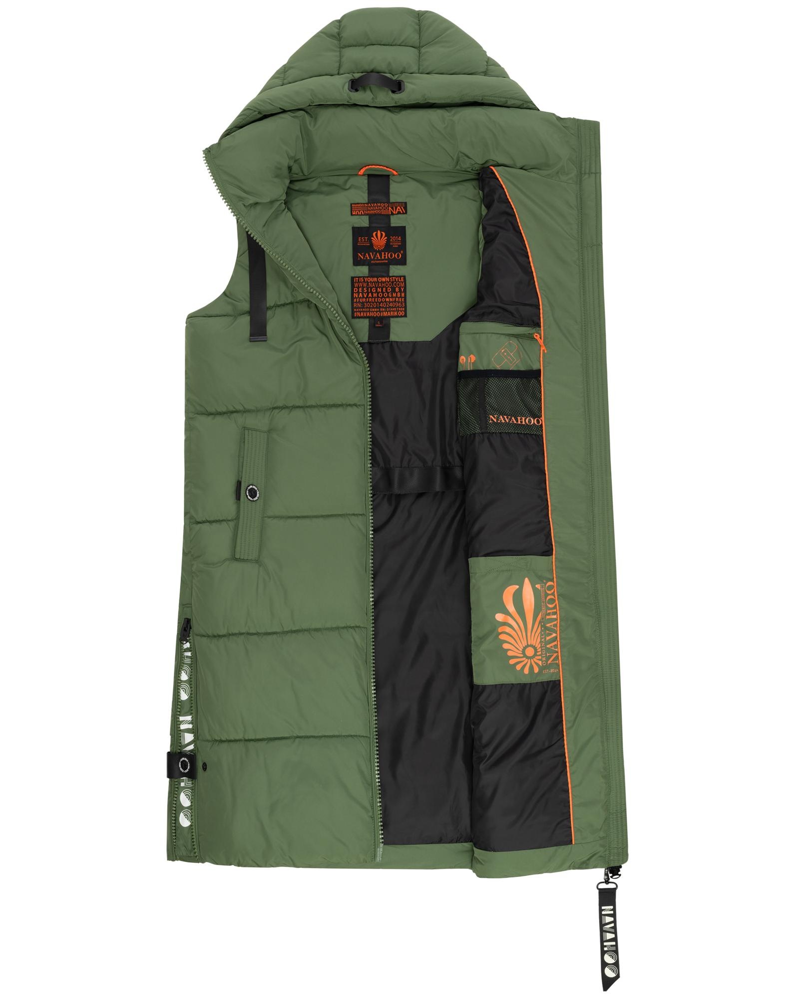 Navahoo Steppweste »Schnuffelchen«, (1 tlg.), warme Damen Outdoor-Weste lang mit Kapuze