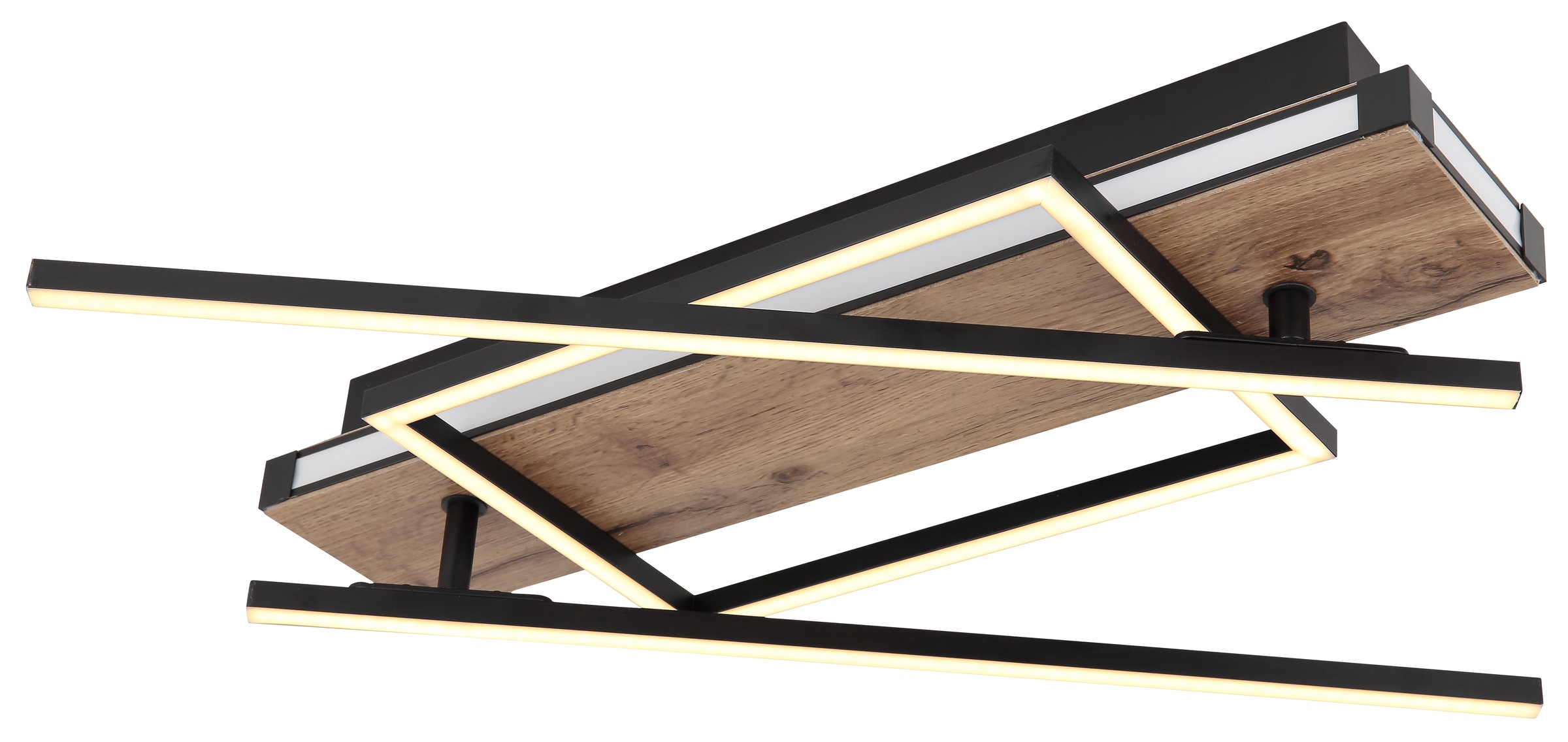 GLOBO LIGHTING LED Deckenleuchte »COLLI«, Leuchtmittel LED-Modul | LED fest integriert, Deckenlampe/Wohnzimmer/Schlafzimmer/modern/Holz