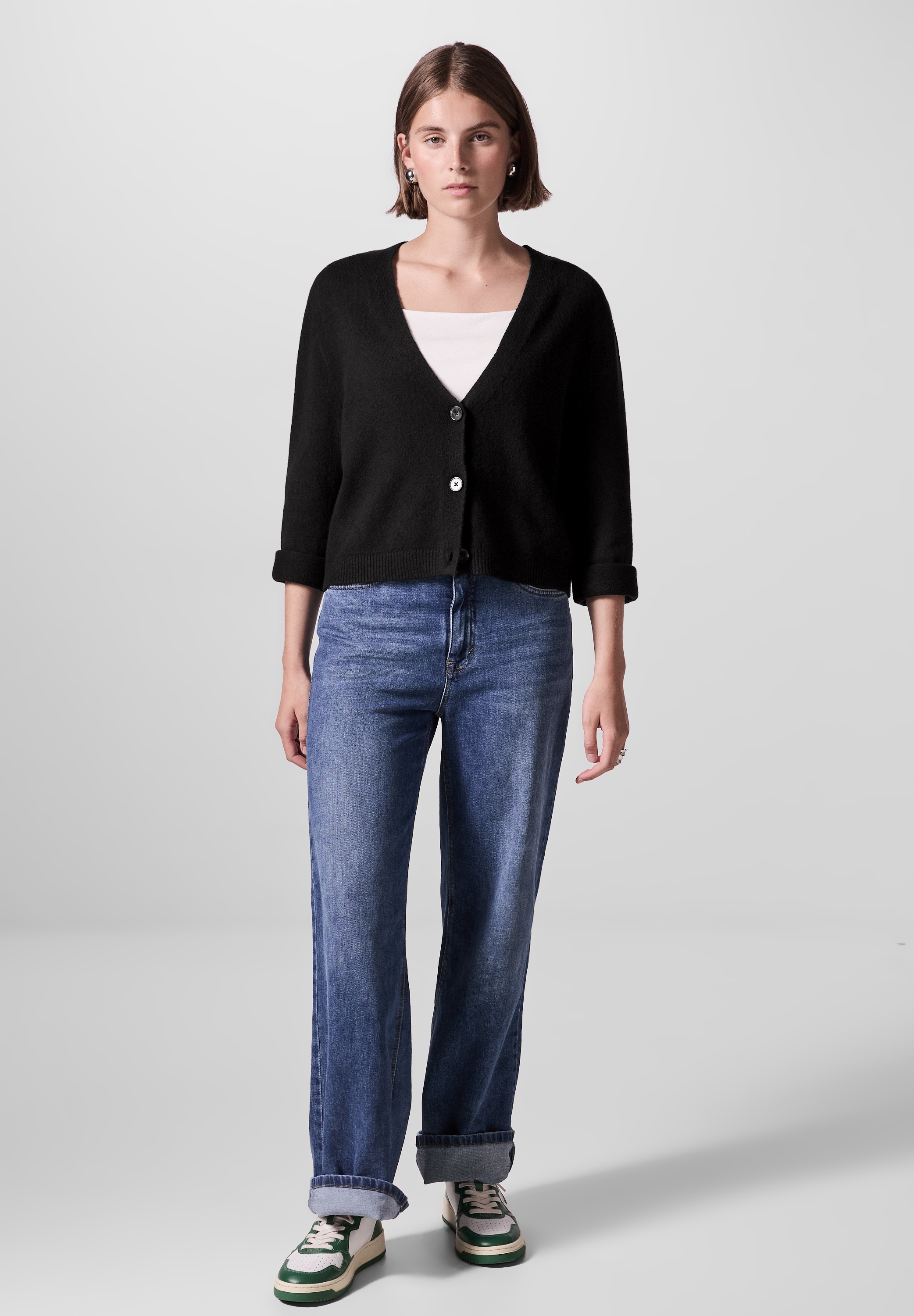 STREET ONE STUDIO Strickjacke, aus softem Materialmix