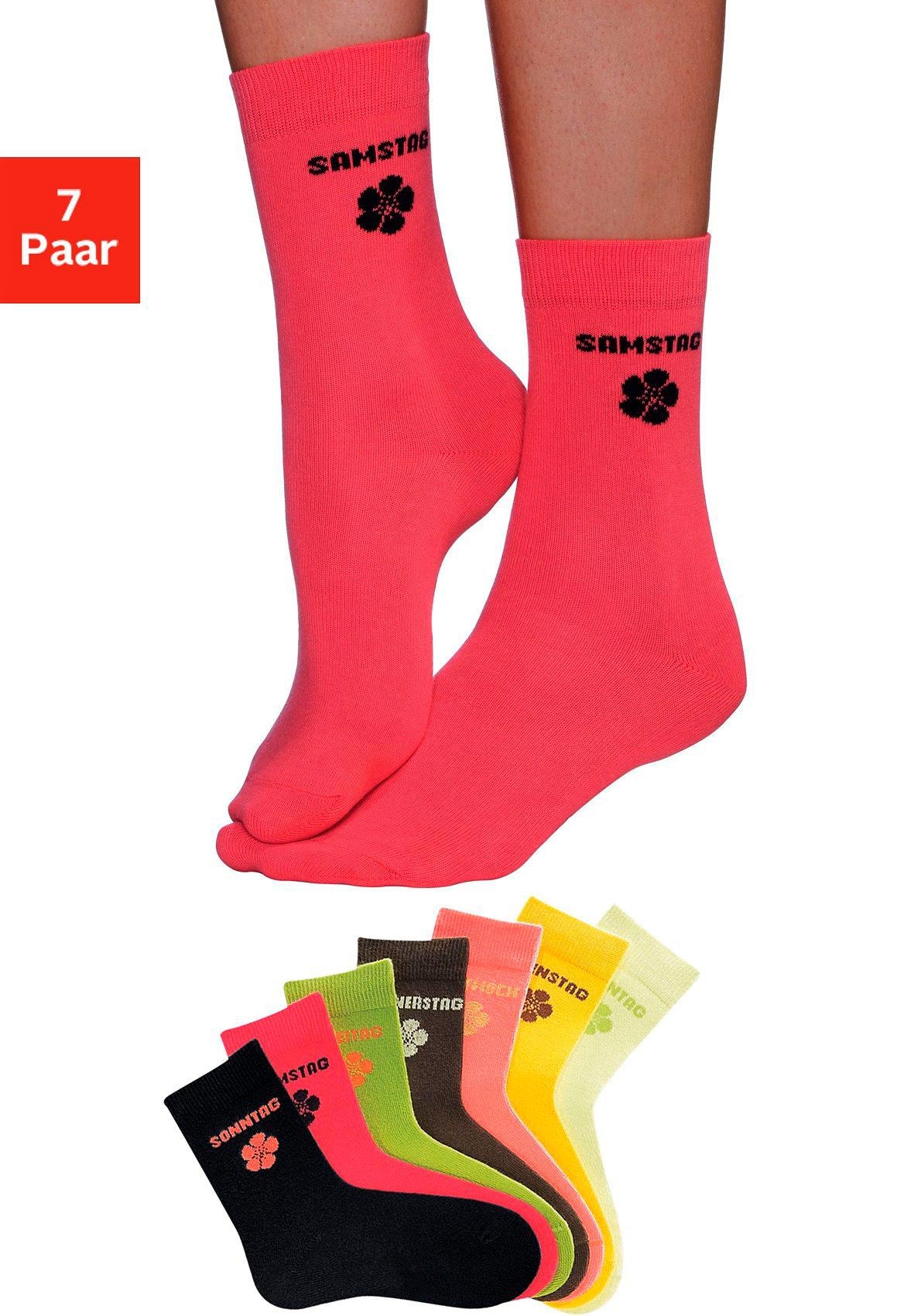 H.I.S Socken, (7 Paar), für Kinder mit Blumenmotiv