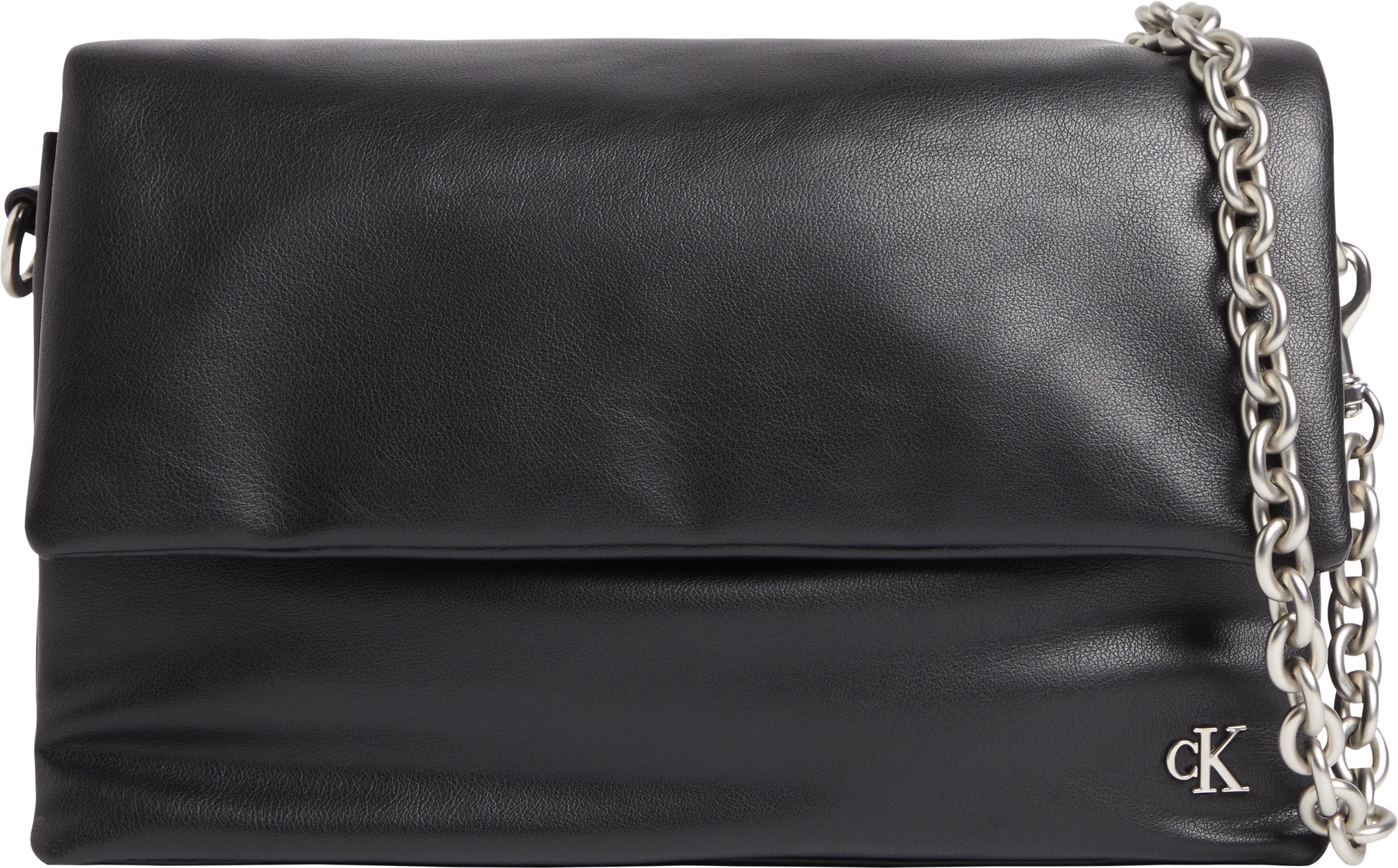 Calvin Klein Jeans Umhängetasche »MICRO MONO CHAIN EW FLAP25«, Handtasche Damen Tasche Damen Schultertasche Recycelte Materialien