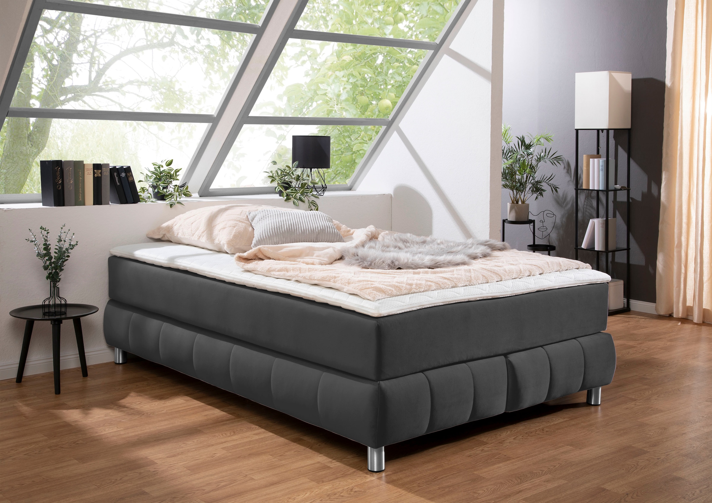 Boxspringbett »Salo«, Ohne Kopfteil, inkl. Topper, auch in Überlänge 220 cm