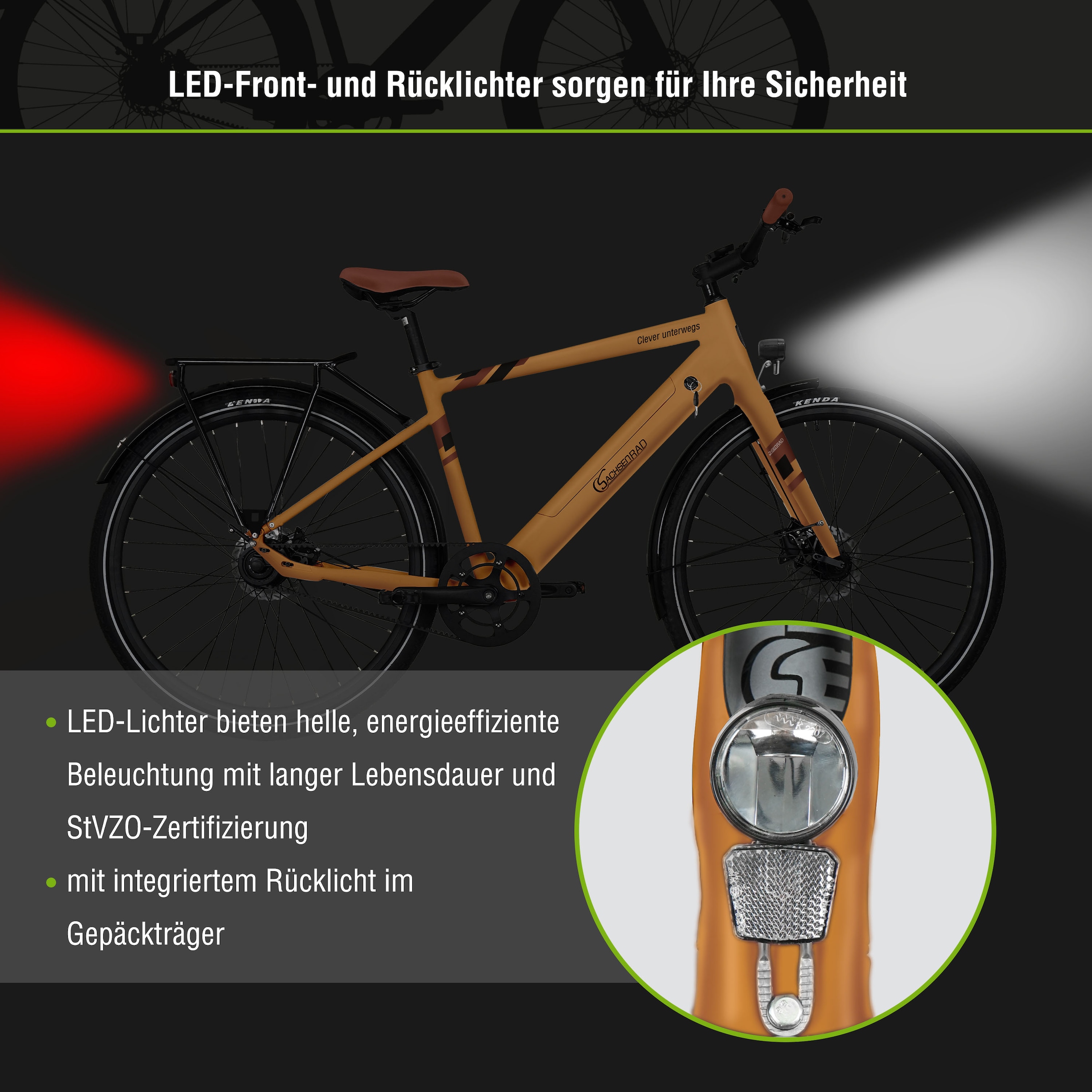 SachsenRad E-Bike »C3T«, 1 Gang, Shimano, keine, Heckmotor 250 W