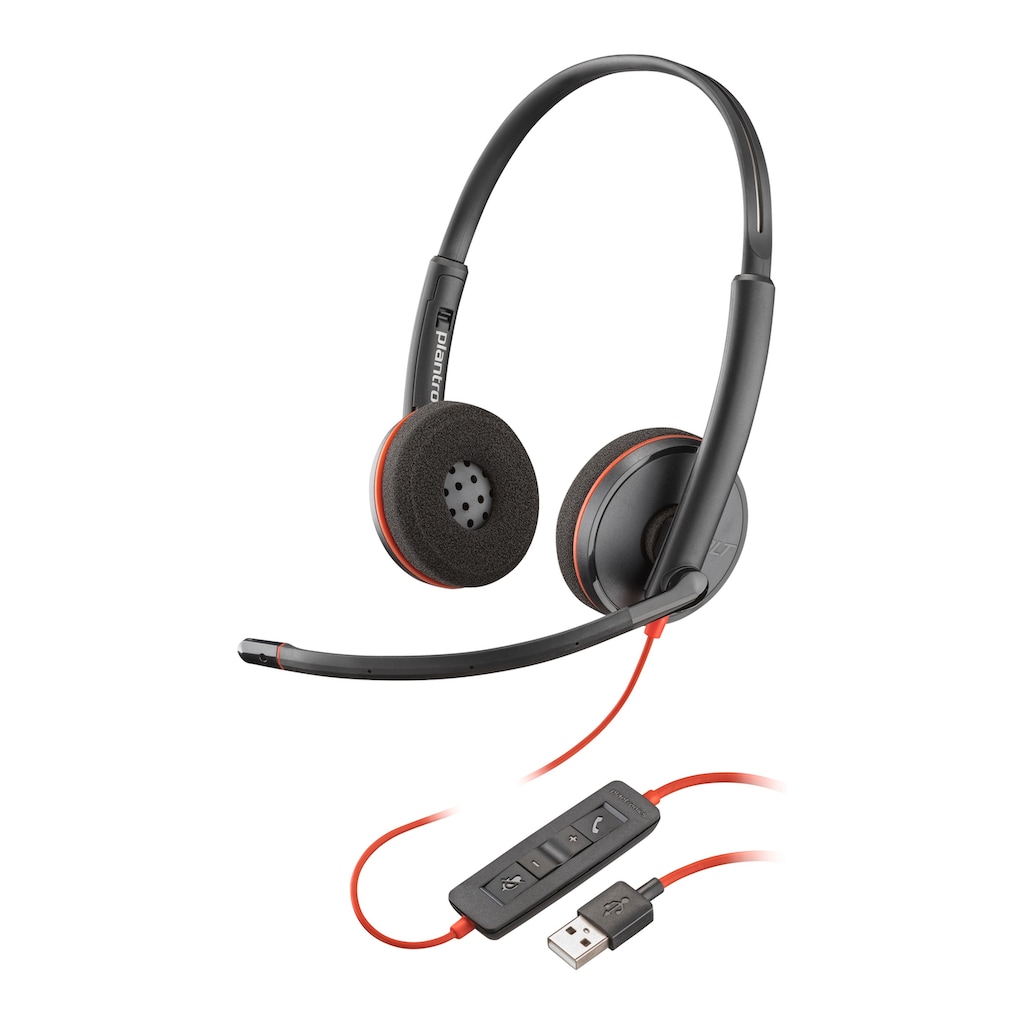 Poly Headset »Blackwire C3220 binaural USB-A«, Noise-Cancelling-Stummschaltung