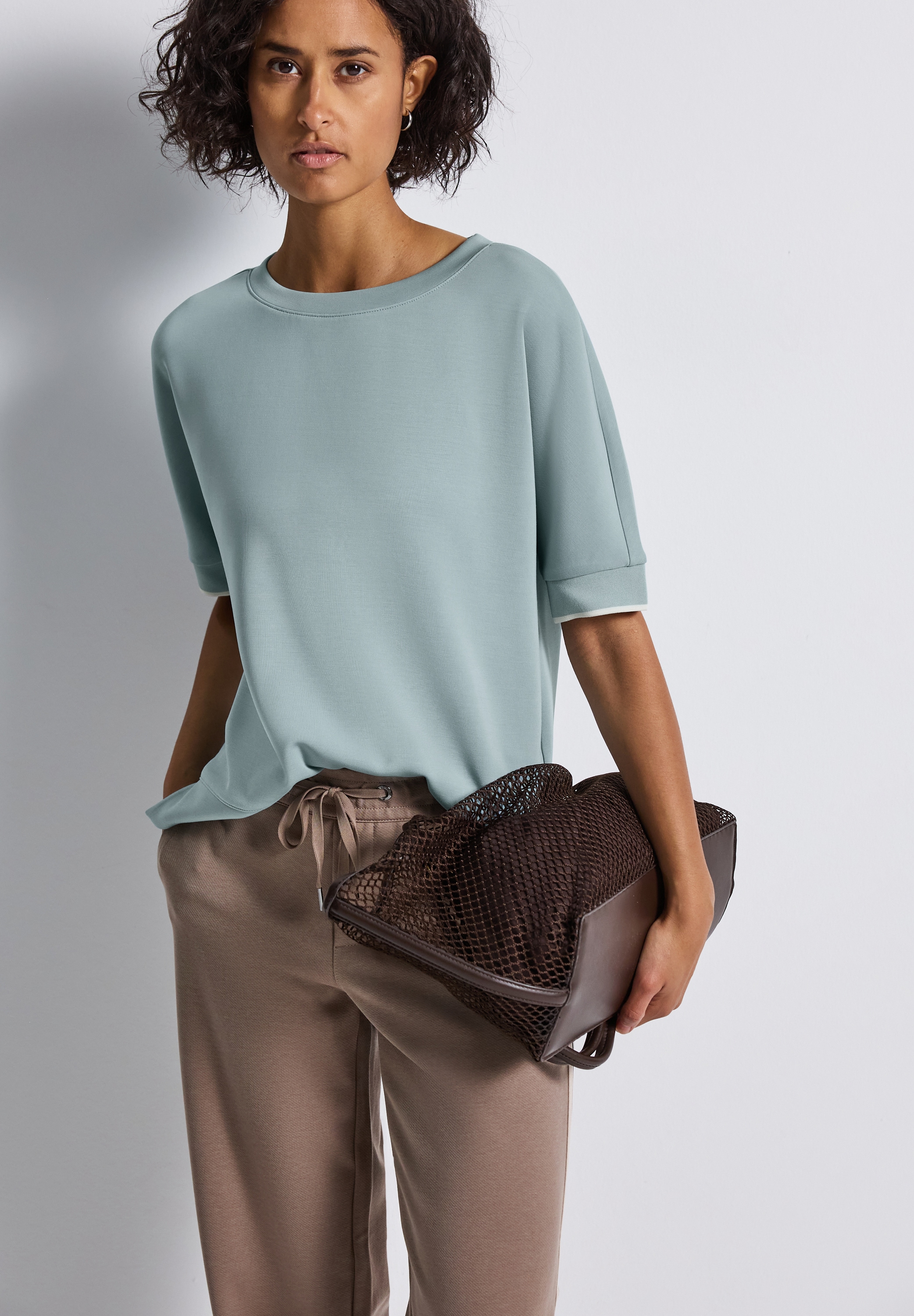 STREET ONE T-Shirt, im Silk-Look, mit Rundhals, halbarm günstig online kaufen