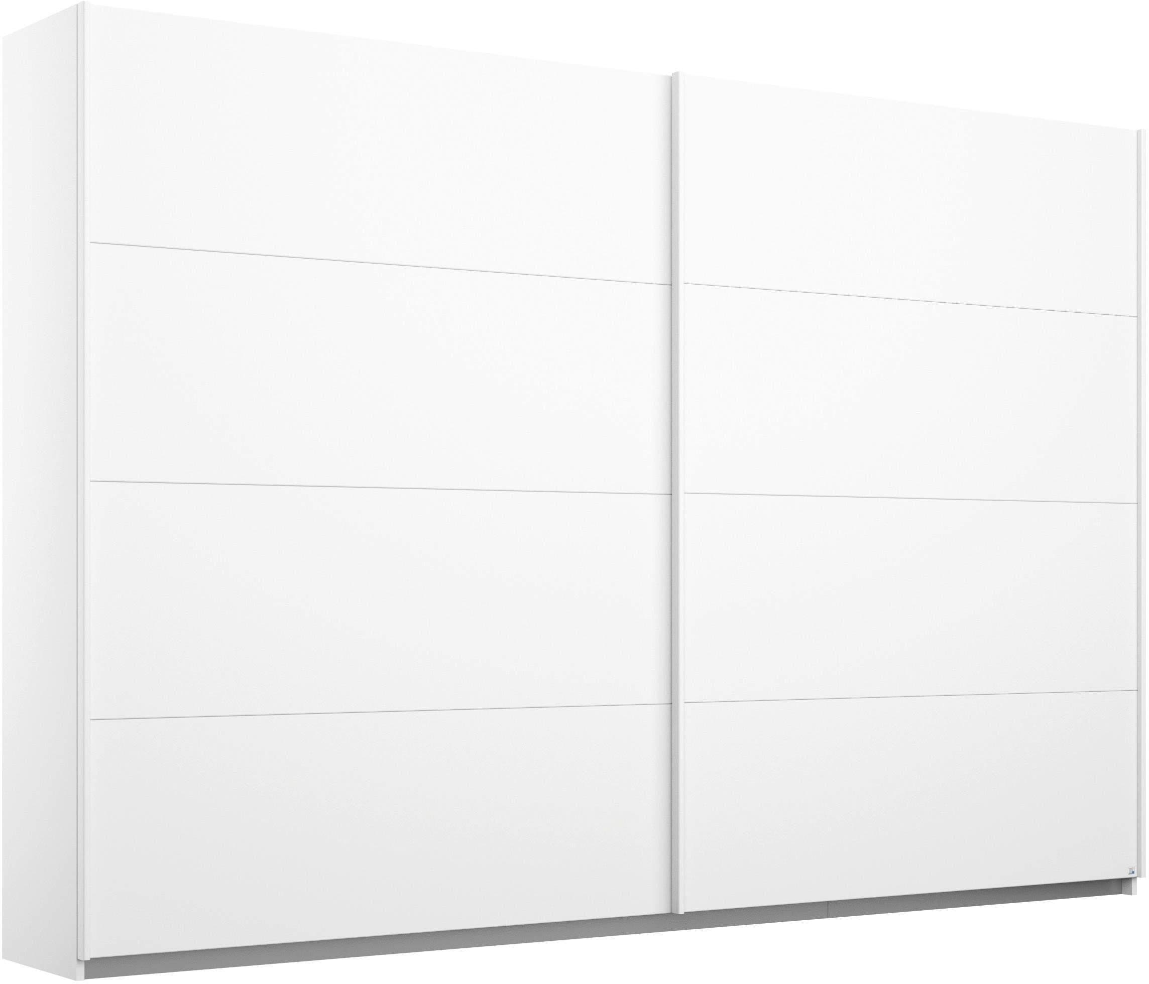 rauch Schwebetürenschrank "Kleiderschrank Schrank Ankleide Garderobe Schlafzimmerschrank MEMPHIS" Breiten: 180/225/270 cm, Höhe 210 cm, mit Spiegel und Metallgriffleisten in Weiß MADE IN GERMANY