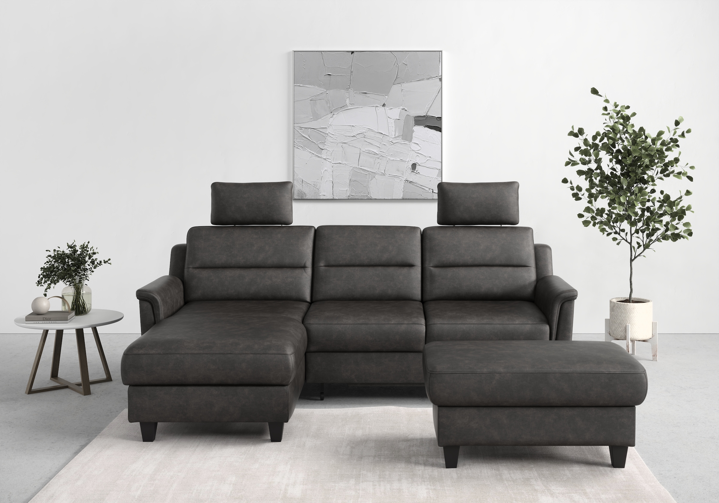 sit&more Ecksofa "Farö L-Form" inklusive Federkern, wahlweise mit Schlaffunktion und Bettkasten