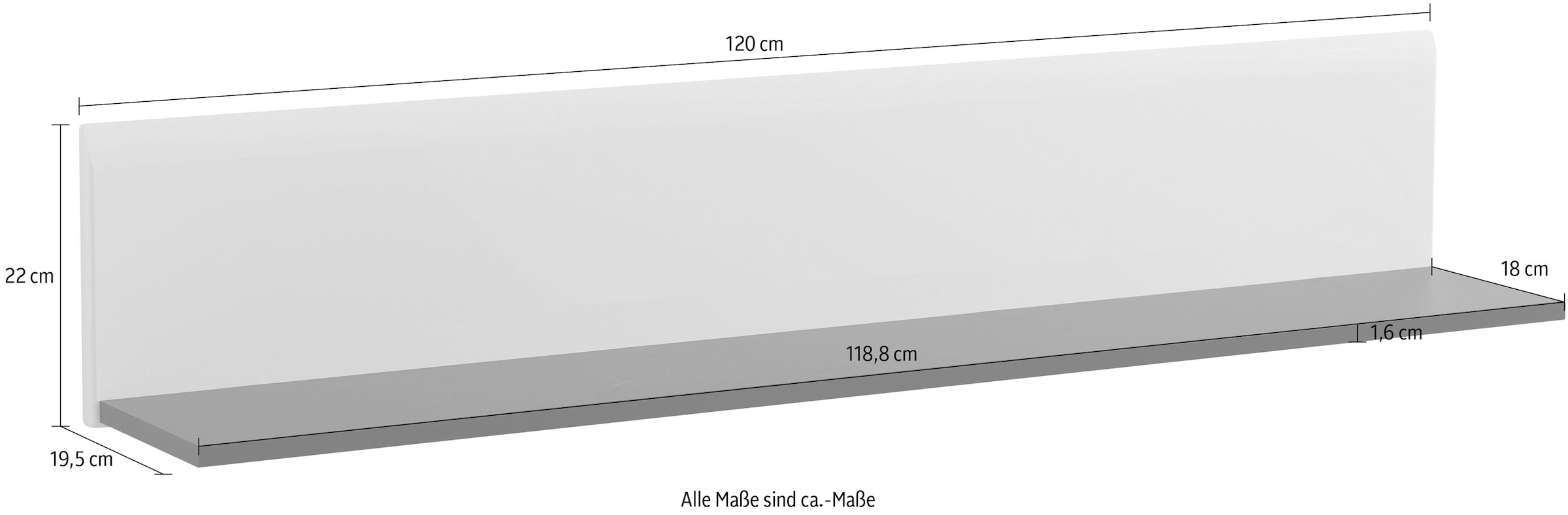 INOSIGN Wandregal »Trentino«, Breite ca. 120 cm