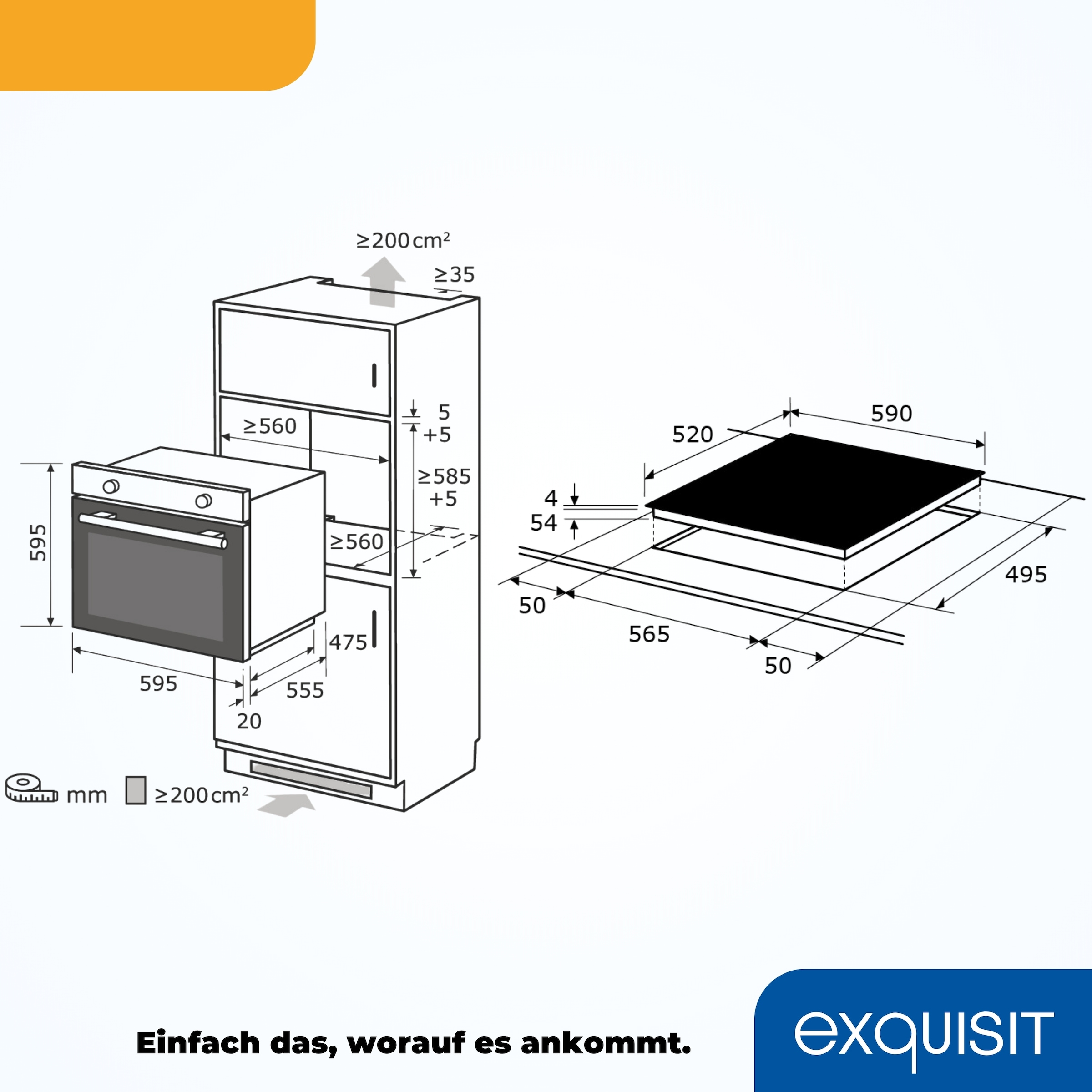exquisit Backofen-Set »EBEP697-H-030 schwarz« Pyrolyse-Selbstreinigung Set, 2 Stk. tlg.