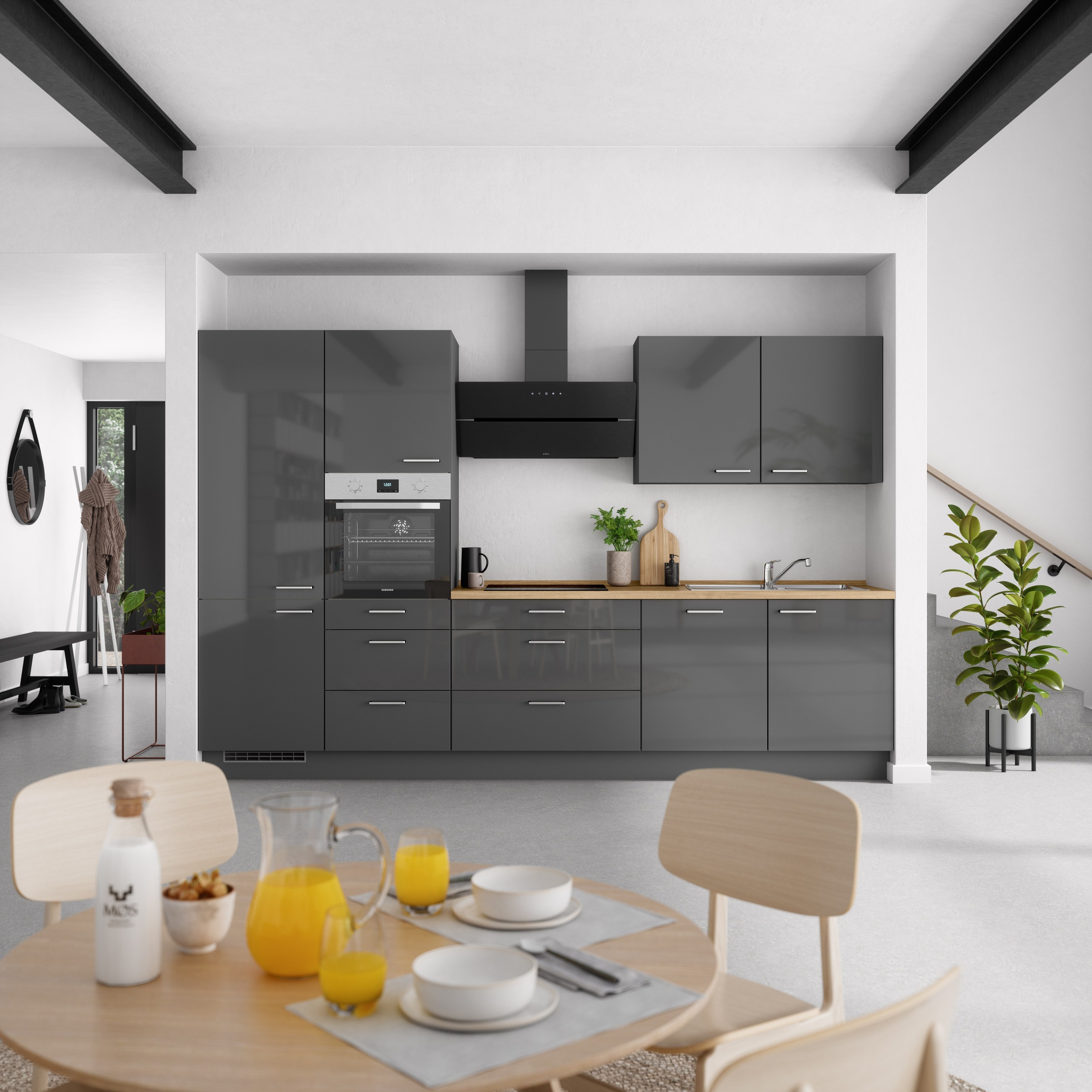 nobilia® Küchenzeile »"Flash II"«, vormontiert, Ausrichtung wählbar, Breite 330 cm, wahlw. mit E-Geräten