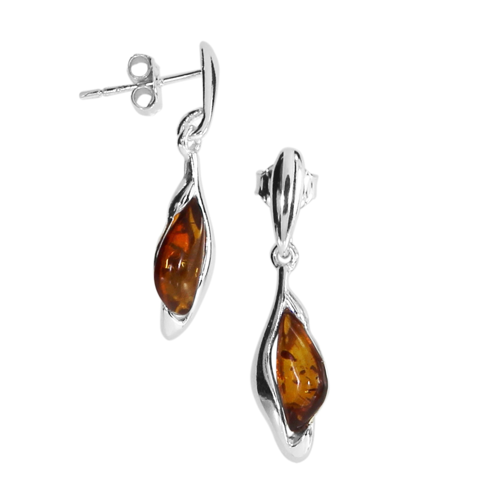 OSTSEE-SCHMUCK Damen Paar Ohrhänger "Ostsee-Schmuck Ohrhänger Gitte Ohrhänger Gitte", 30 x 8mm, Silber 925 (Sterlingsilber), weiß, Silber 925