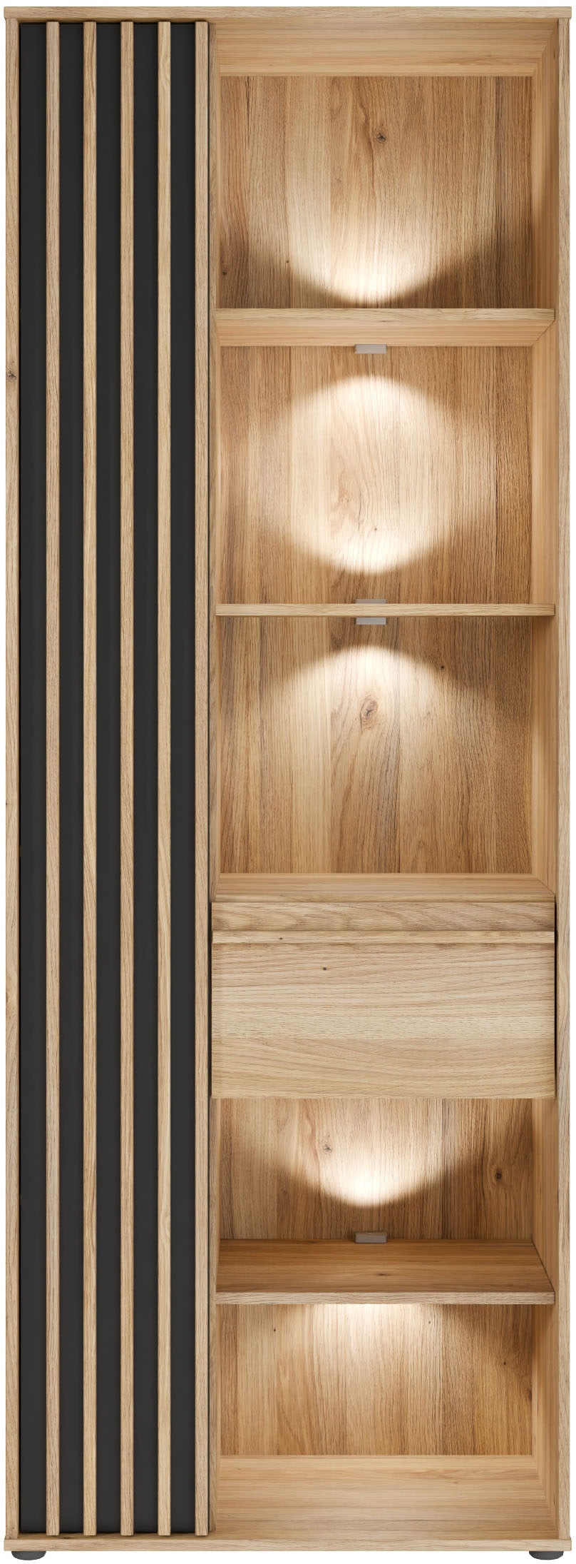 FORTE Regal »Stauraumregal, 1T/1SK, Soft Close, Vollauszug SK« B/H/T 73,1/200,1/41,7 cm optionale Beleuchtung