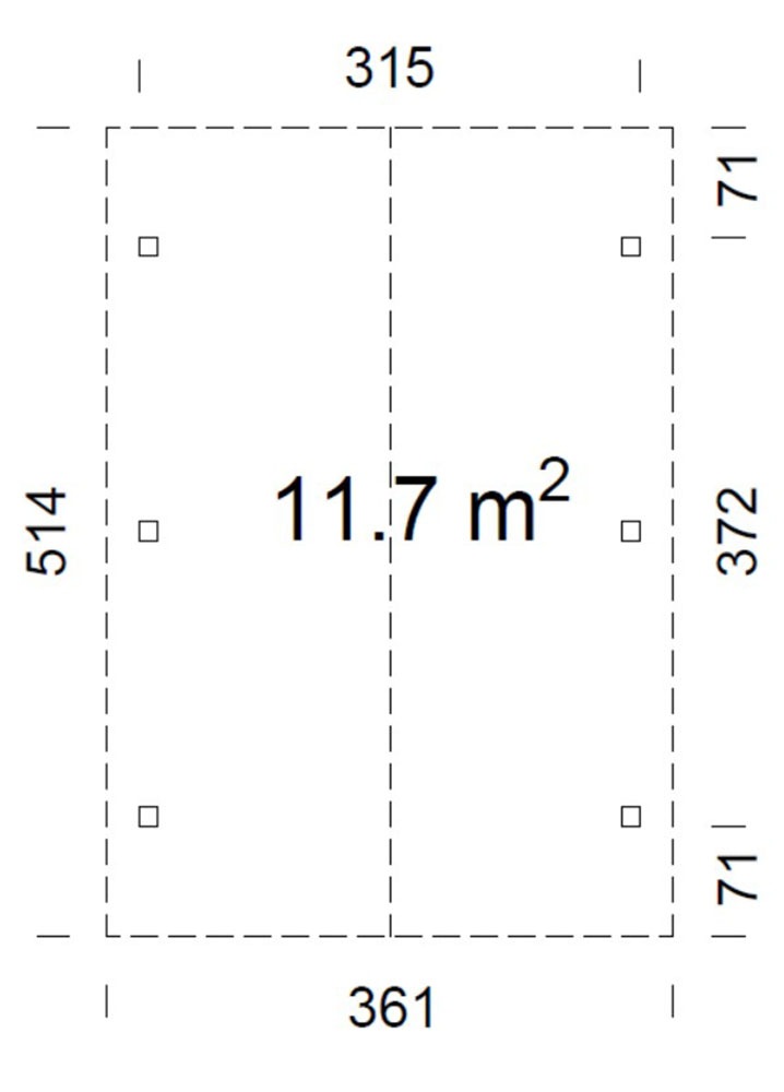 Palmako Einzelcarport »Robert« Massivholz 291 cm weiß/weiß