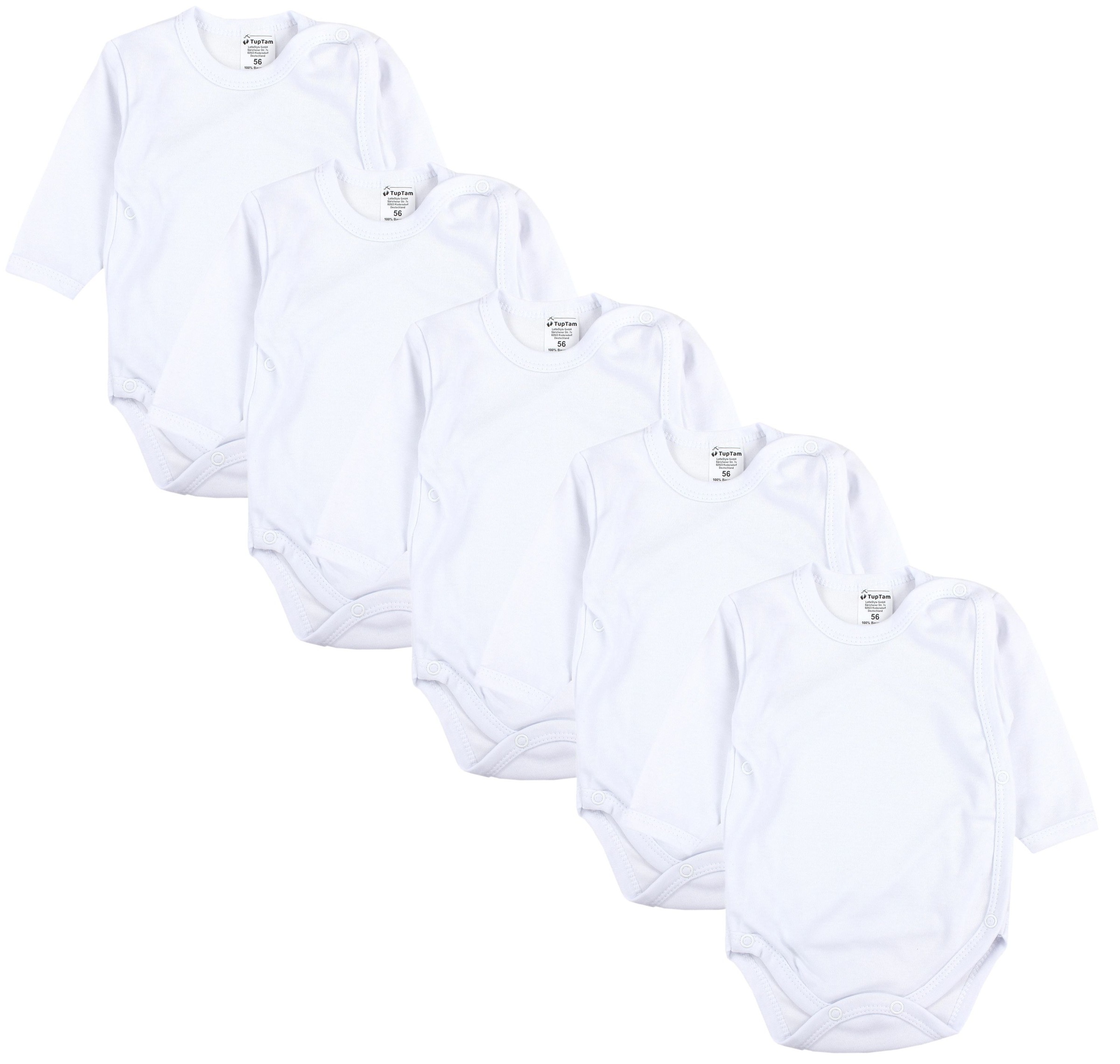 TupTam Langarmwickelbody "Wickelbody Baby Langarm Wickelbody im 5er Set"