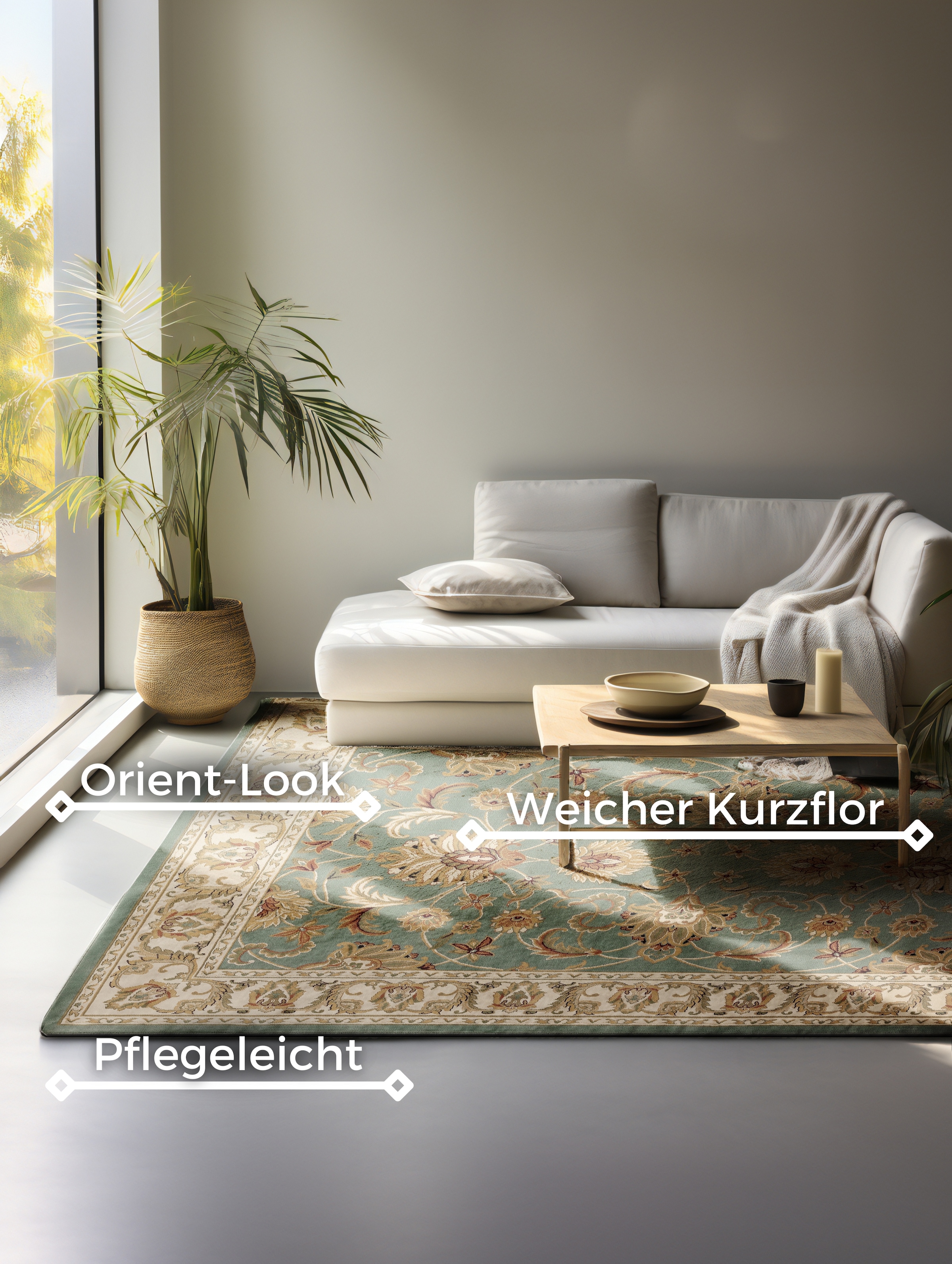 NOURISTAN Teppich »Harirud«, rechteckig, 8 mm Höhe, Orient Optik, strapazierfähig, pflegeleicht, robust