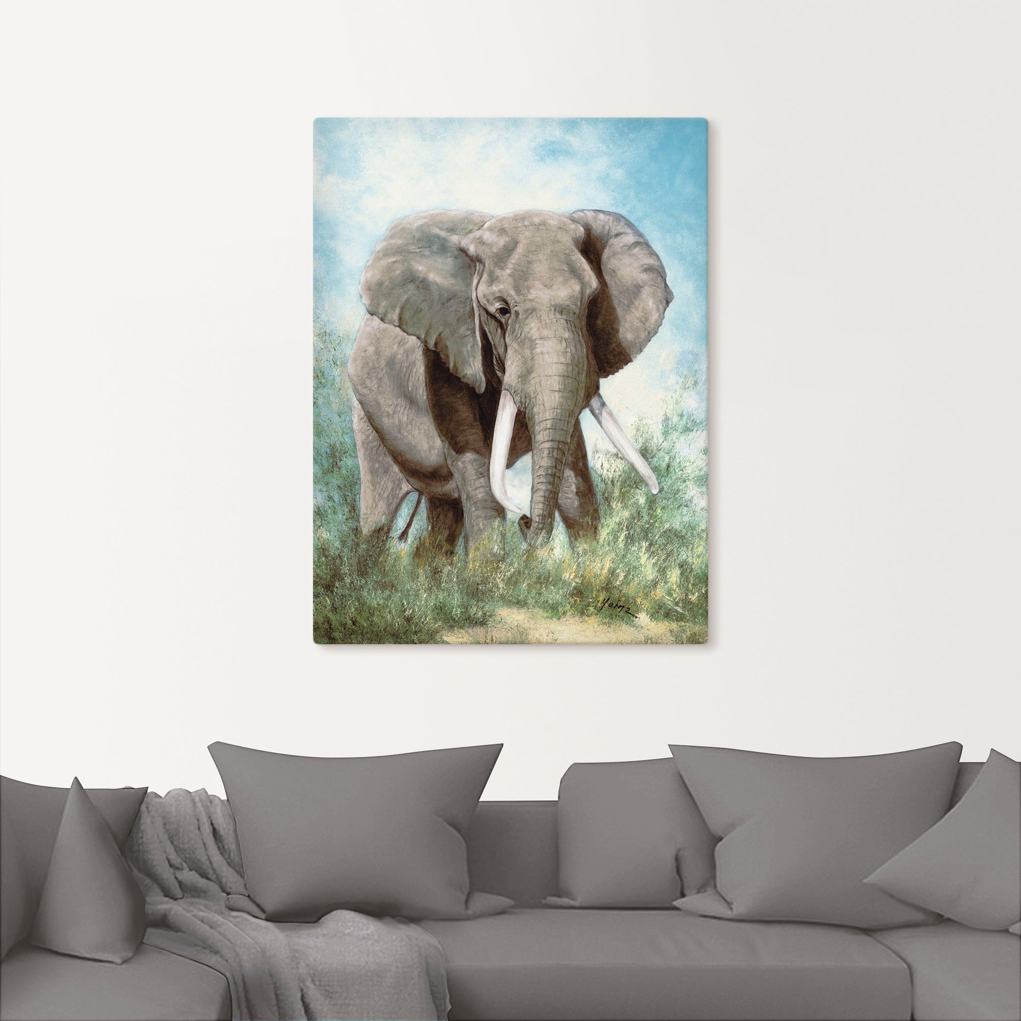 Artland Leinwandbild "Elefant" Wildtiere 1 Stk. tlg. auf Keilrahmen gespann günstig online kaufen
