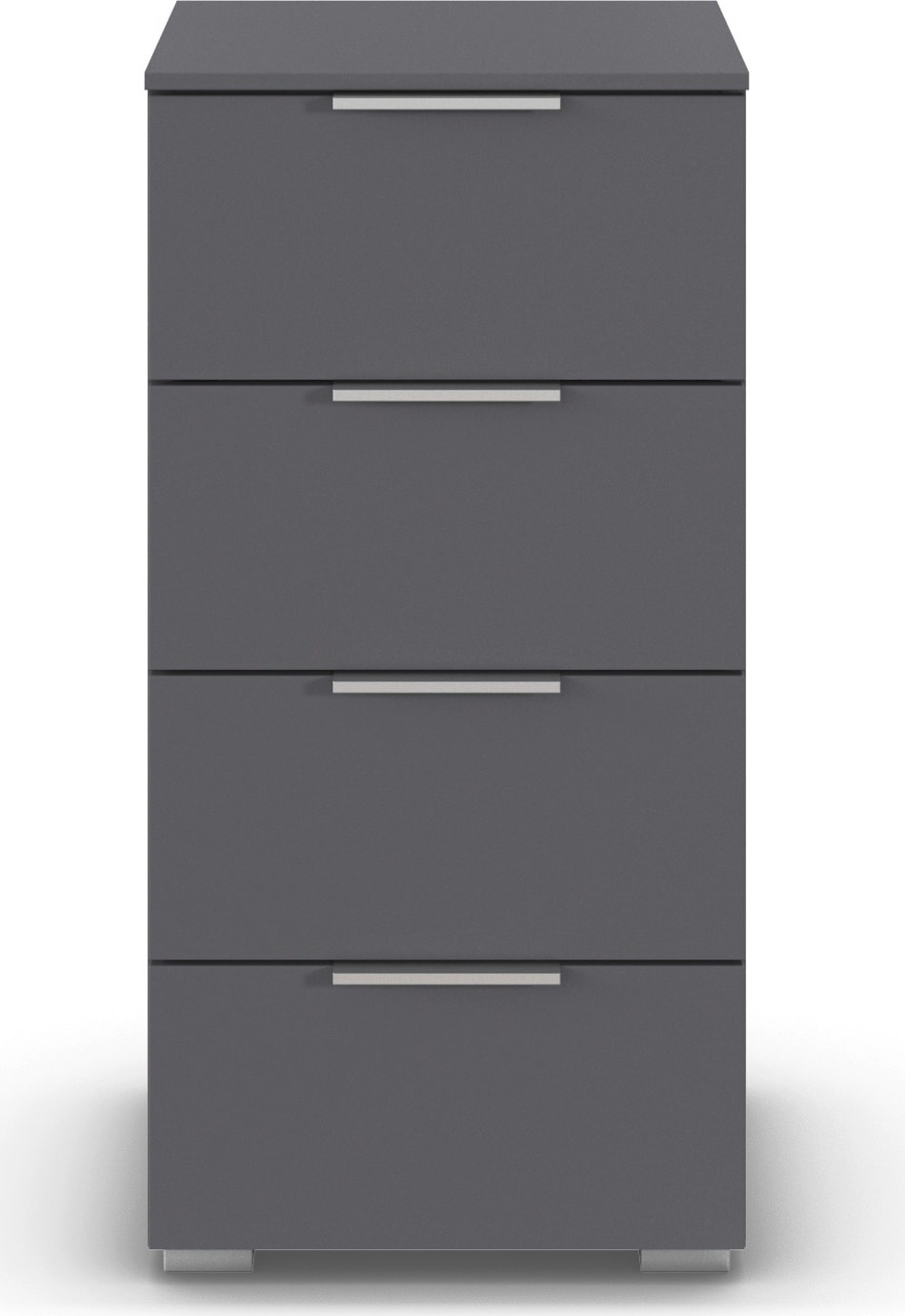 OTTO home Schubkastenkommode "Highboard Sideboard Schubladenkommode Kommode Schlafzimmer ASTANA" Breite 40 cm / Höhe 81 cm, mit 4 geräumigen Schubladen, Kantengriff in Alufarben MADE IN GERMANY