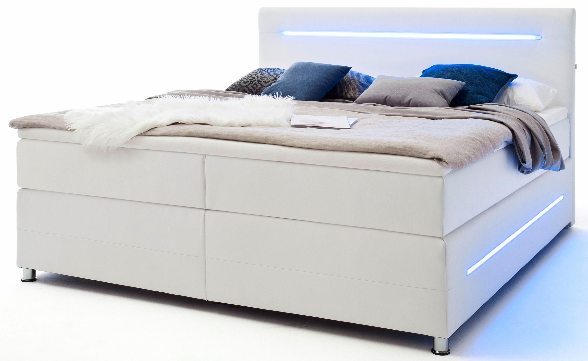 Meise Mobel Boxspringbett Mit Led Beleuchtung In Blau Baur