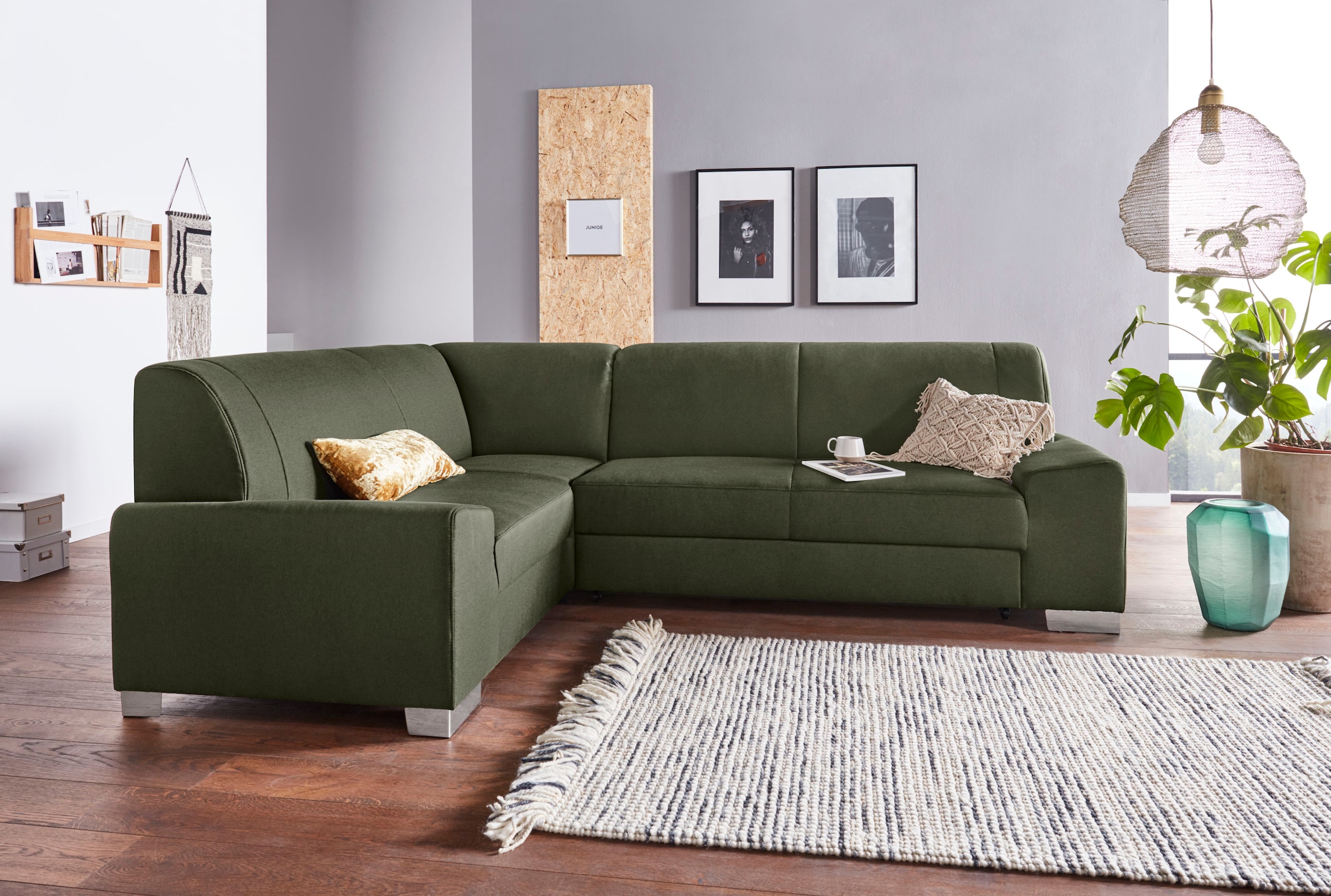 DOMO collection Ecksofa "Anzio L-Form, whlw. Bettfunktion, Federkern, hochw günstig online kaufen