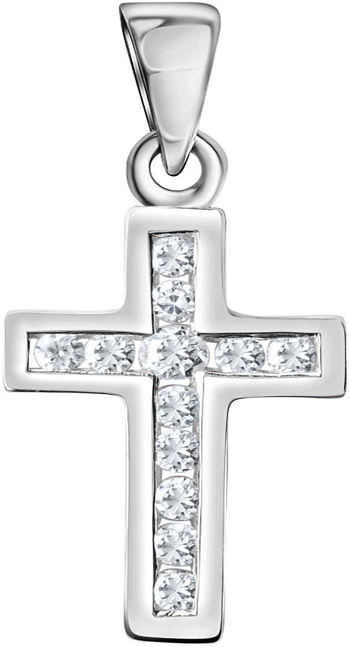 Firetti Kettenanhänger »Schmuck Geschenk Silber 925 Halsschmuck Anhänger Kreuz«, mit Zirkonia (synth.)