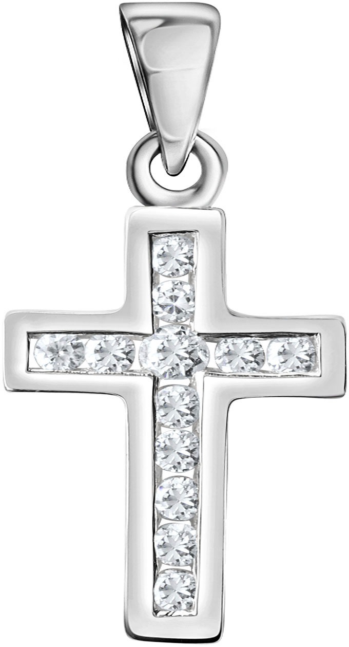 Kettenanhänger »Schmuck Geschenk Silber 925 Halsschmuck Anhänger Kreuz«, mit Zirkonia...