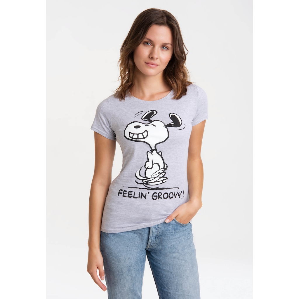 LOGOSHIRT T-Shirt »Snoopy – Feelin Groovy!«, mit lizenziertem Originaldesign