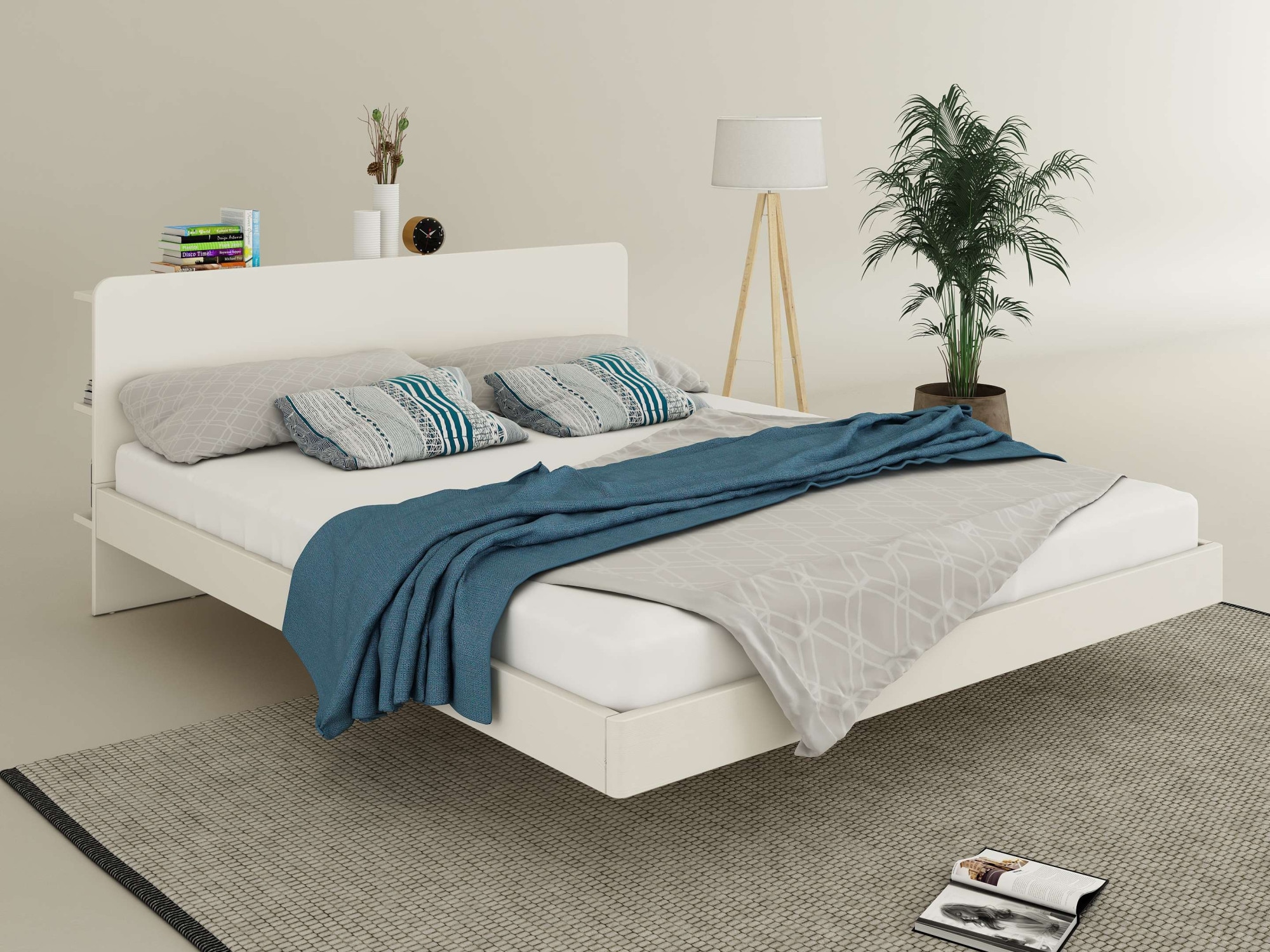 Home affaire Massivholzbett "Amaliah Schwebebett, versteckte Regale hinter günstig online kaufen