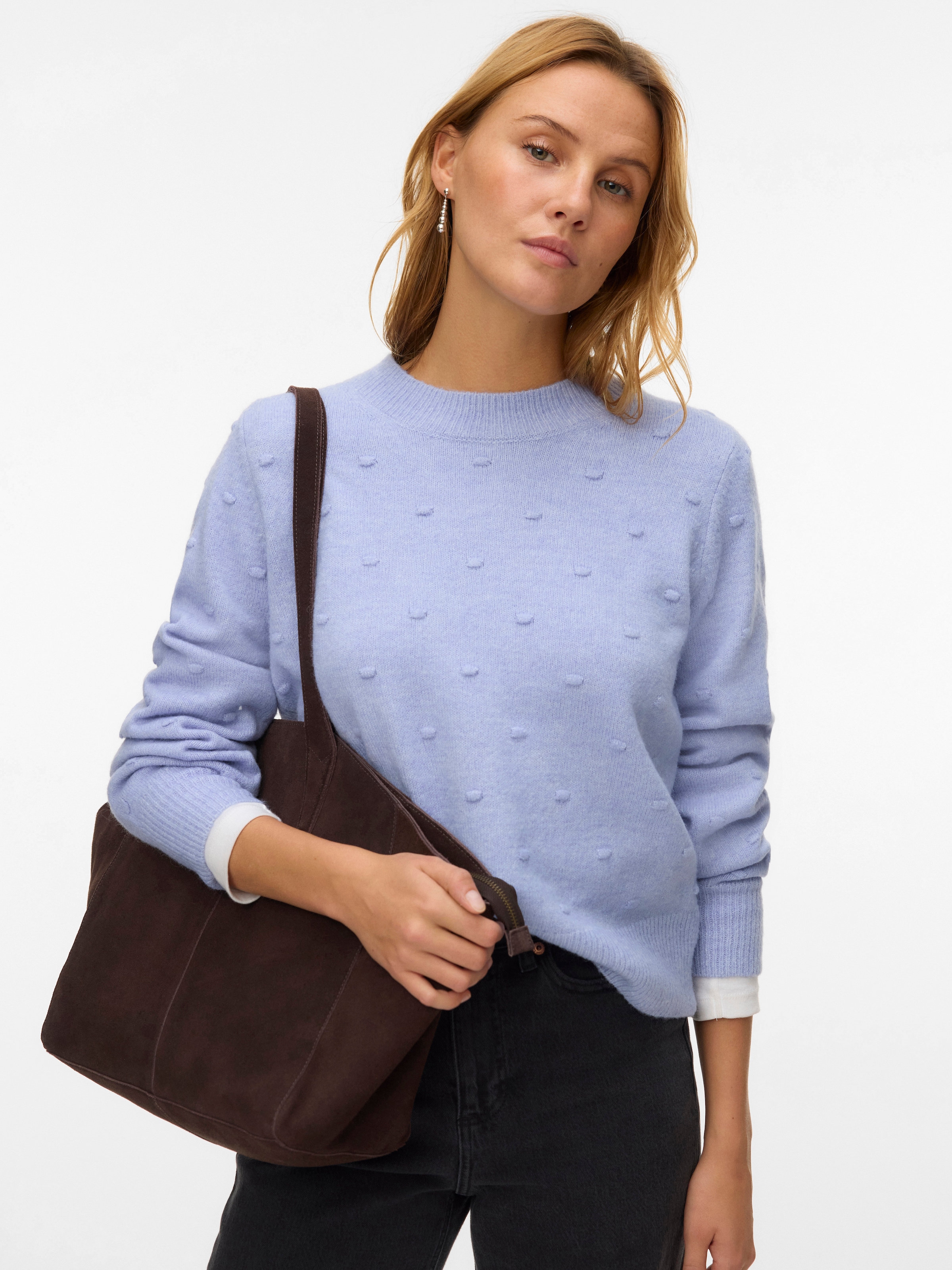 Vero Moda Rundhalspullover "VMFRANCESCA LS O-NECK PULLOVER BOO" günstig online kaufen