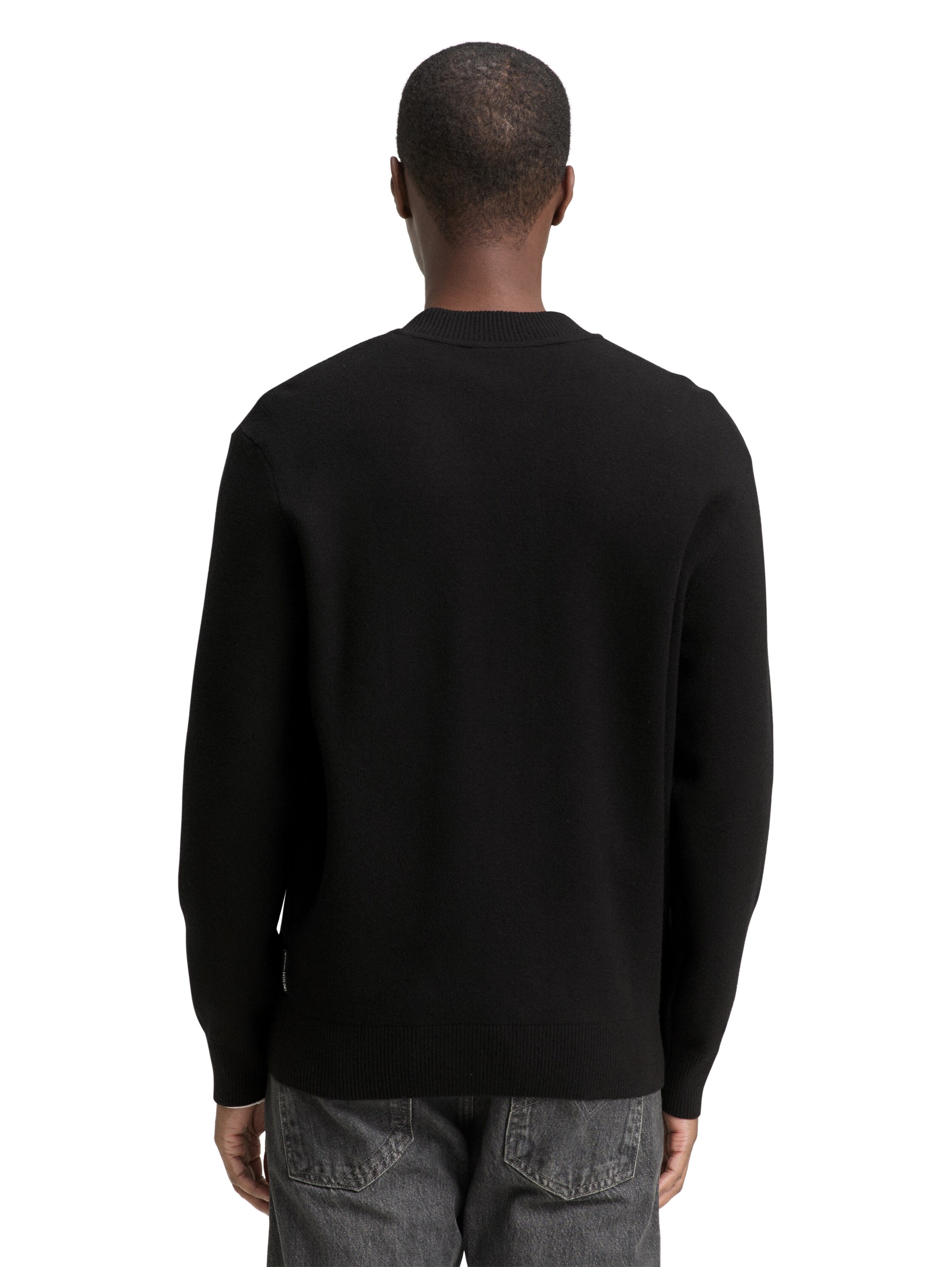 TOM TAILOR Denim Strickpullover mit Rippbündchen günstig online kaufen