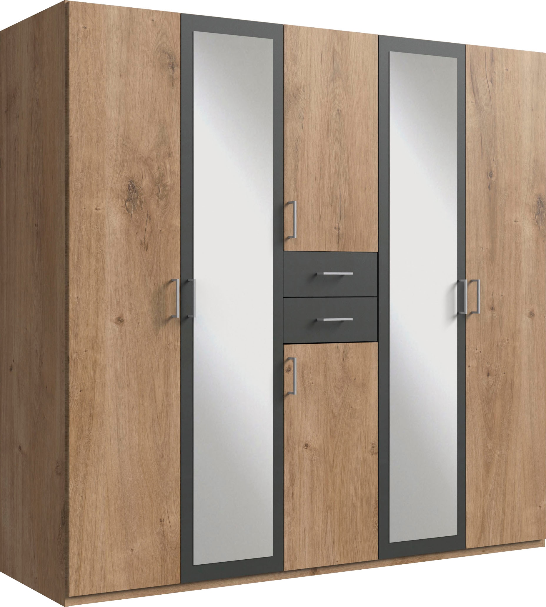 Wimex Kleiderschrank "Diver Drehtürenschrank mit Spiegel, in der Breite: 225cm" Bestseller Schlafzimmerschrank wahlweise 3 Innenausstattungen