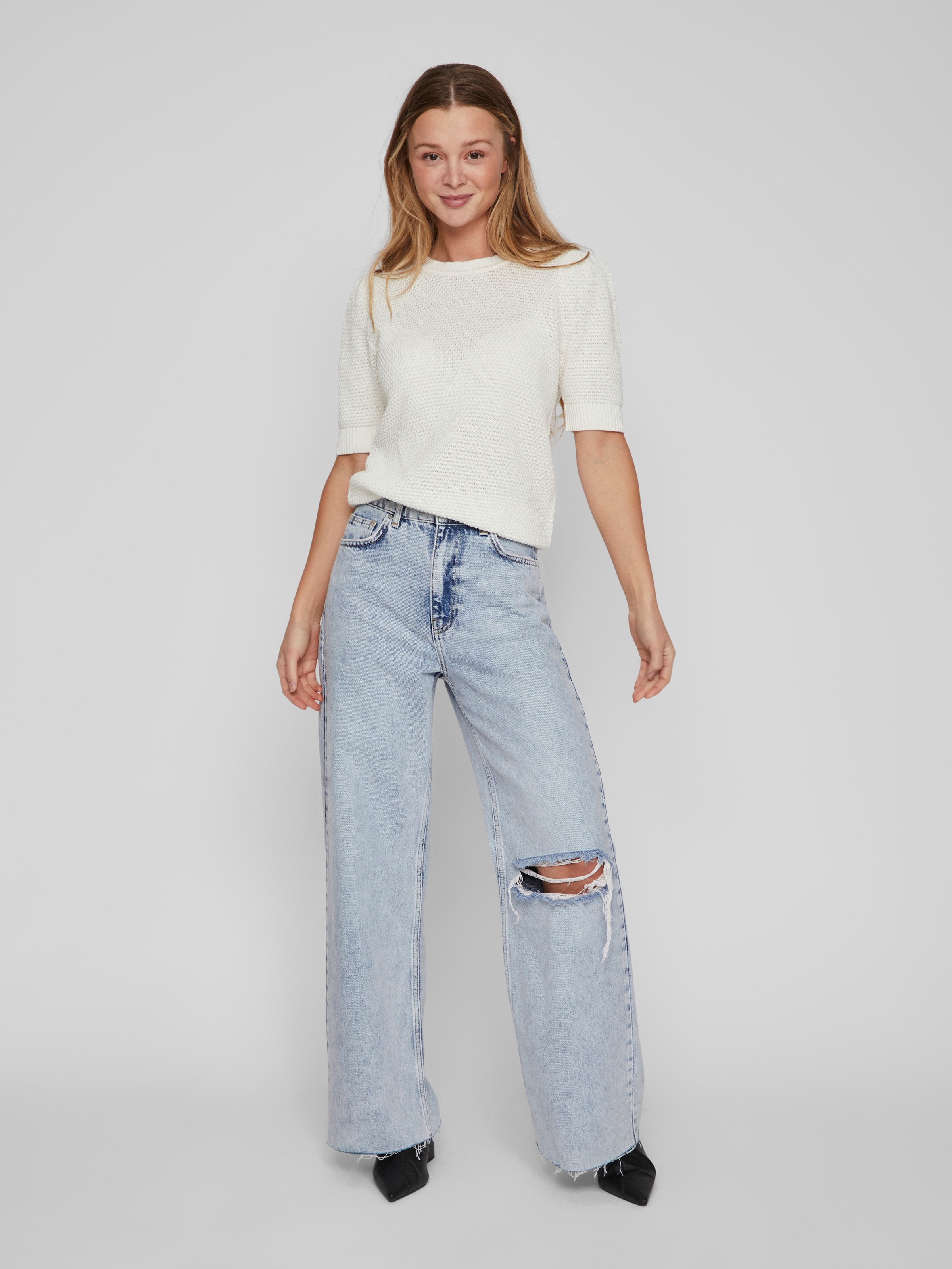 Vila Kurzarmpullover »VIDALO O-NECK S/S KNIT TOP - NOOS«