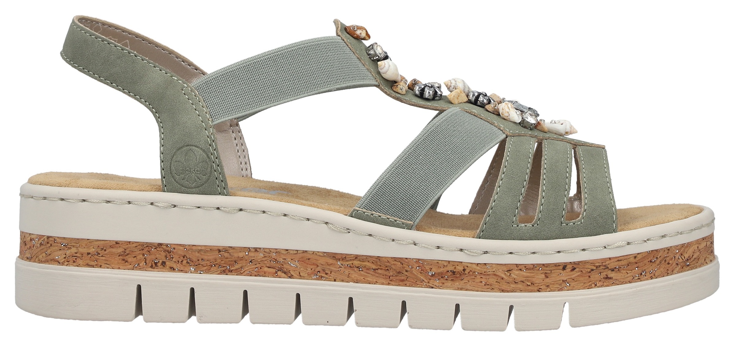 Rieker Keilsandalette  Keilsandalette, Plateausandale, Sommerschuh mit Verzierung